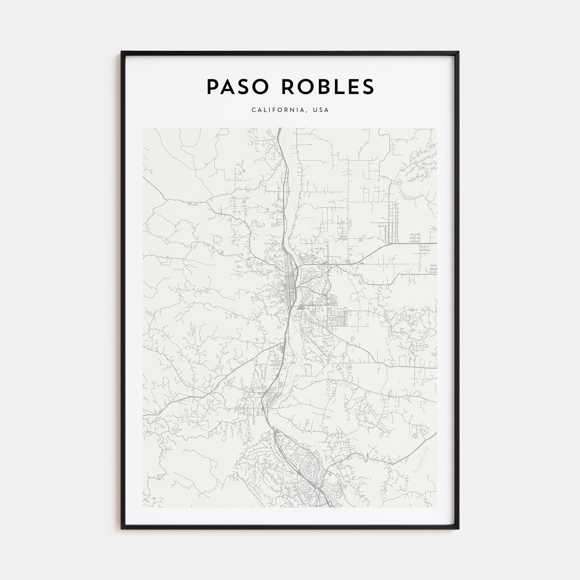 Paso Robles Map Portrait Poster