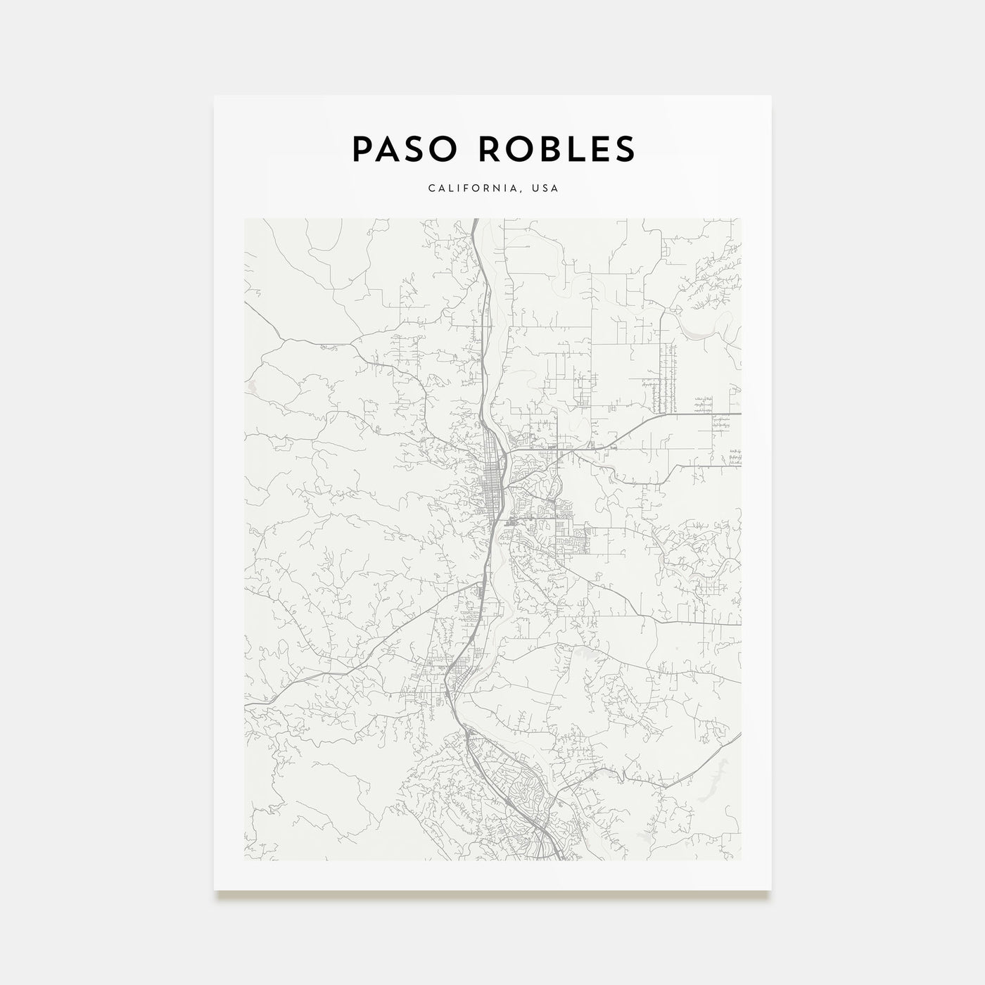 Paso Robles Map Portrait Poster