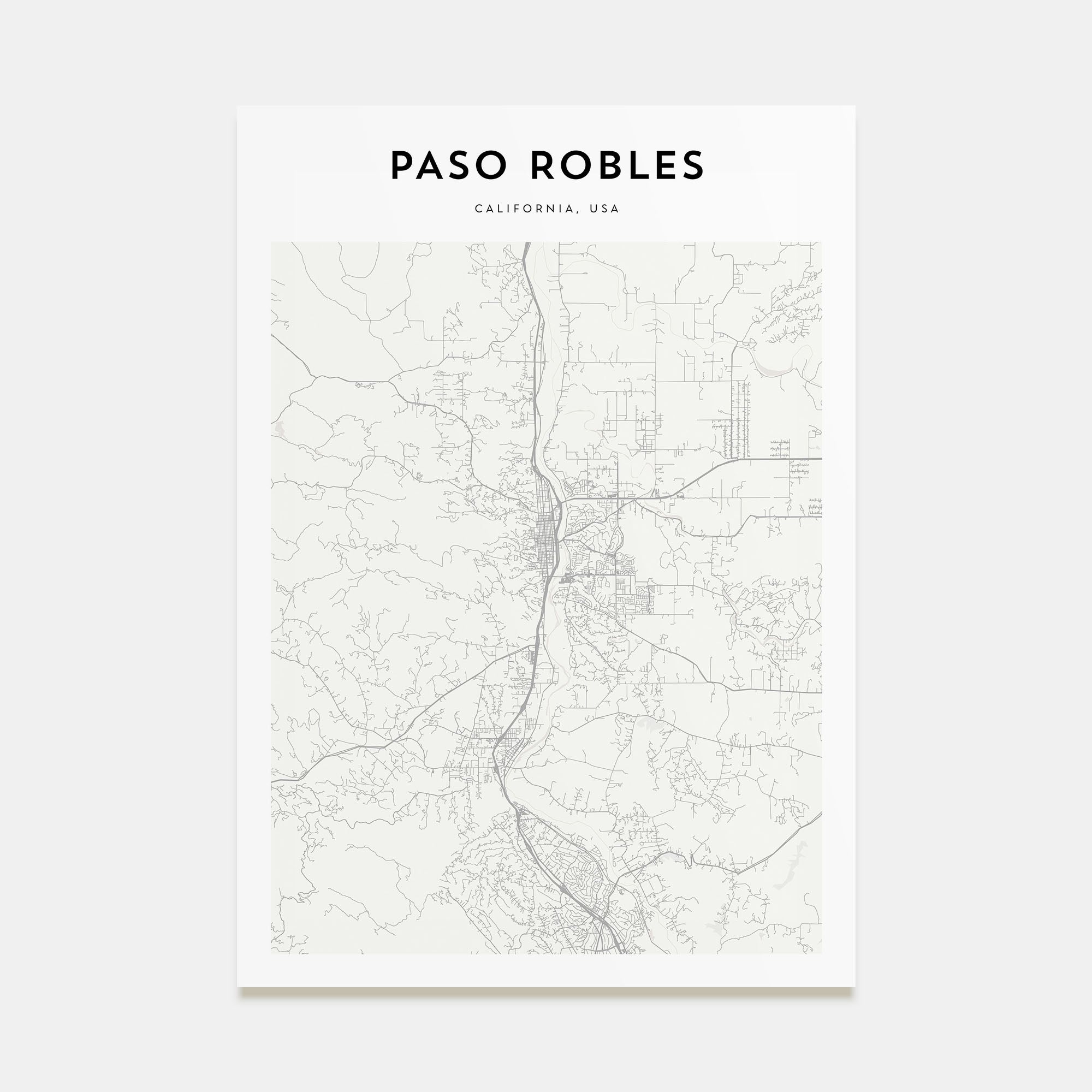Paso Robles Map Portrait Poster