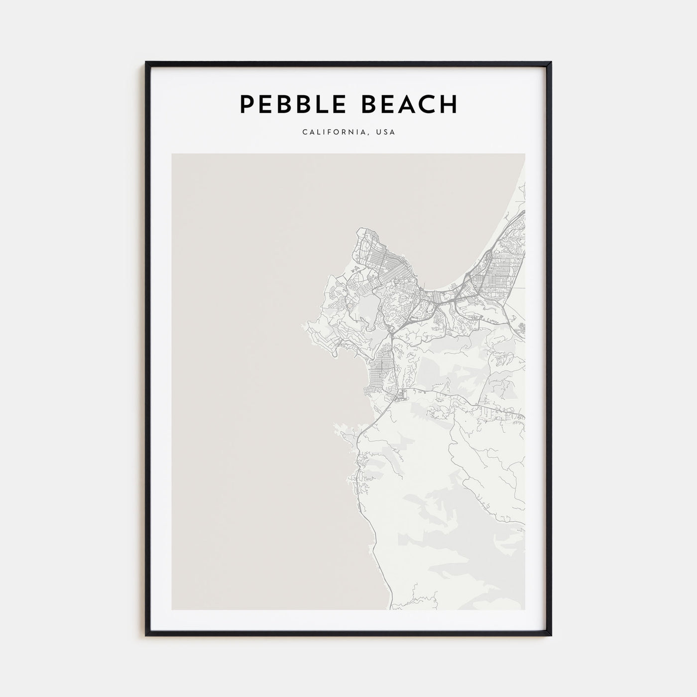 Pebble Beach Map Portrait Poster