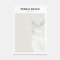 Pebble Beach Map Portrait Poster