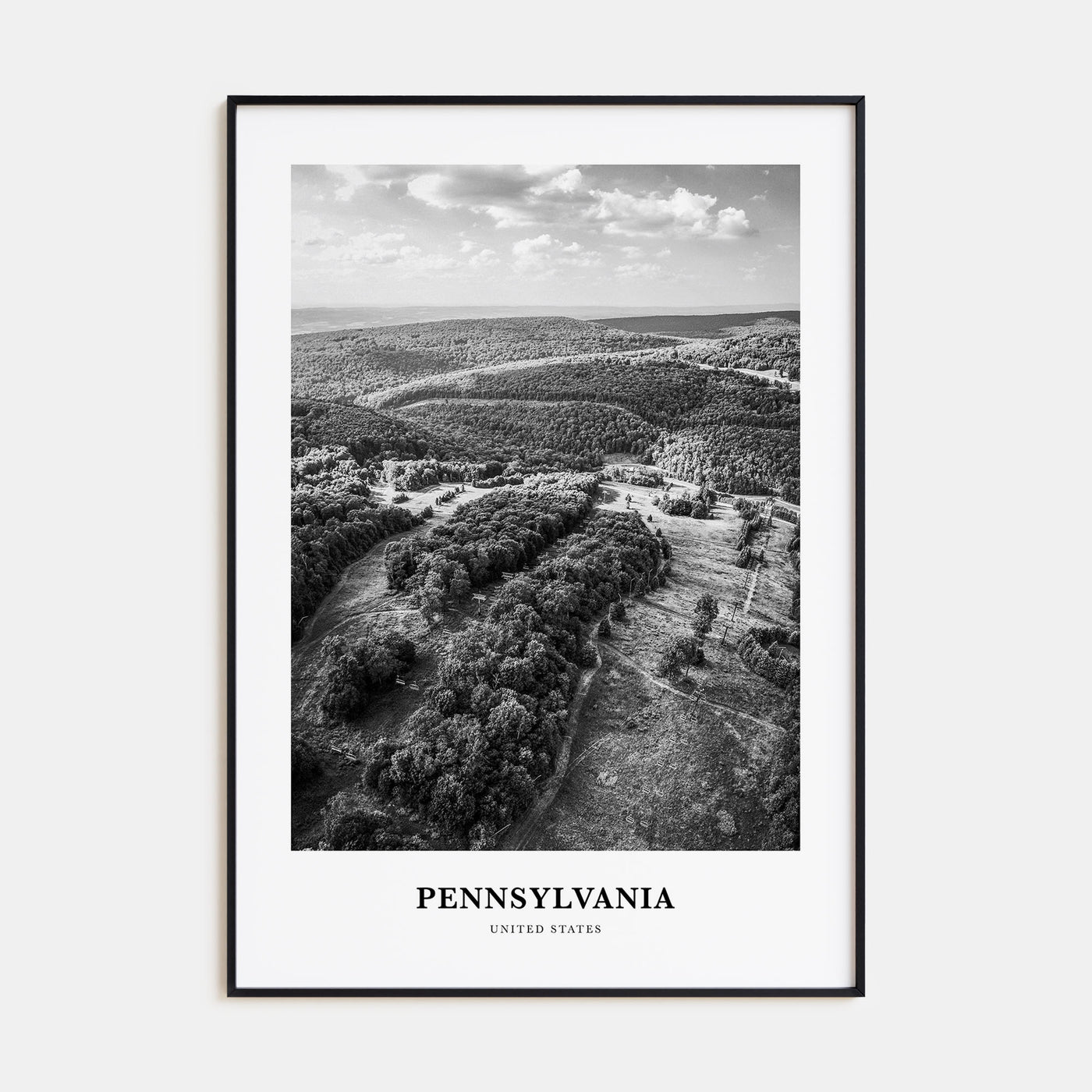 Pennsylvania Portrait B&W Poster