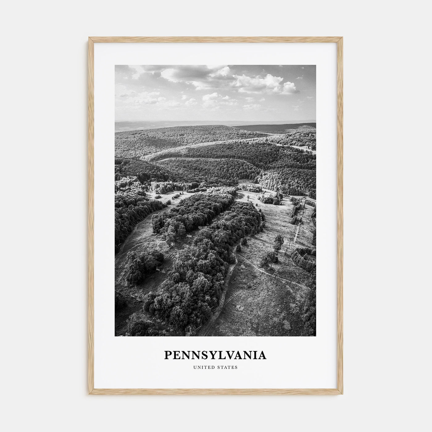 Pennsylvania Portrait B&W Poster