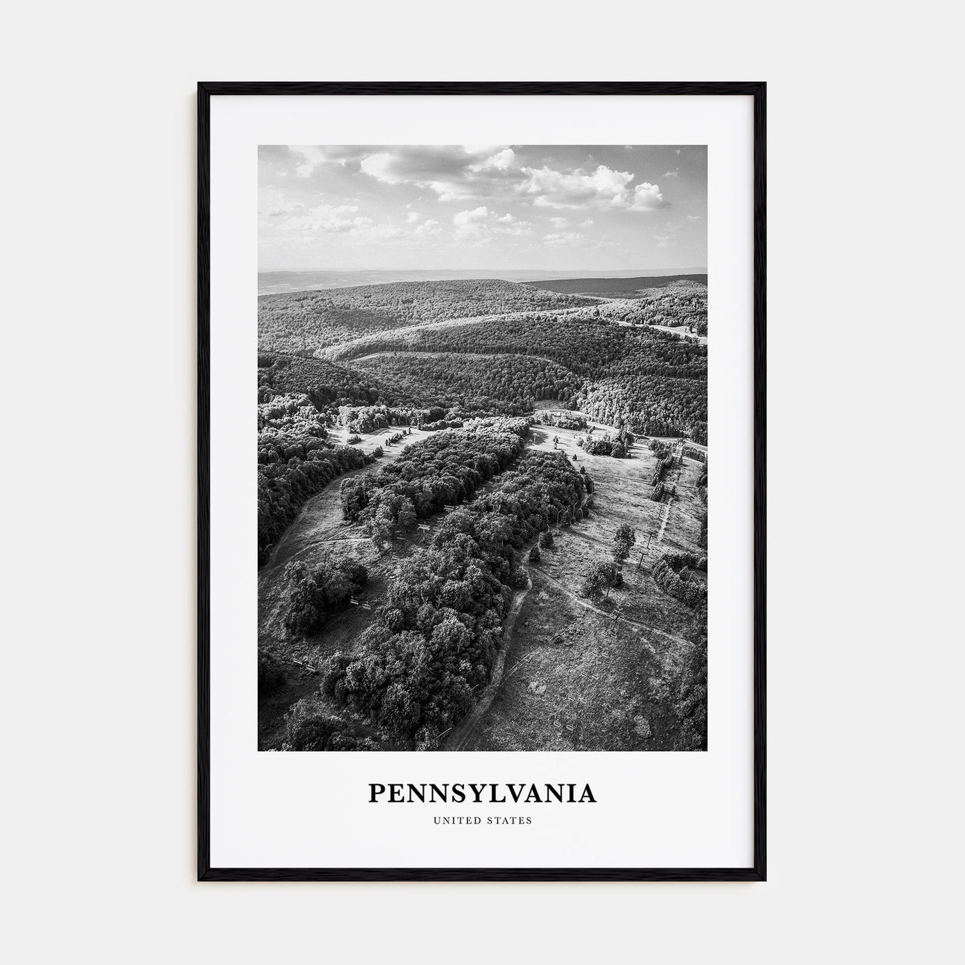 Pennsylvania Portrait B&W Poster