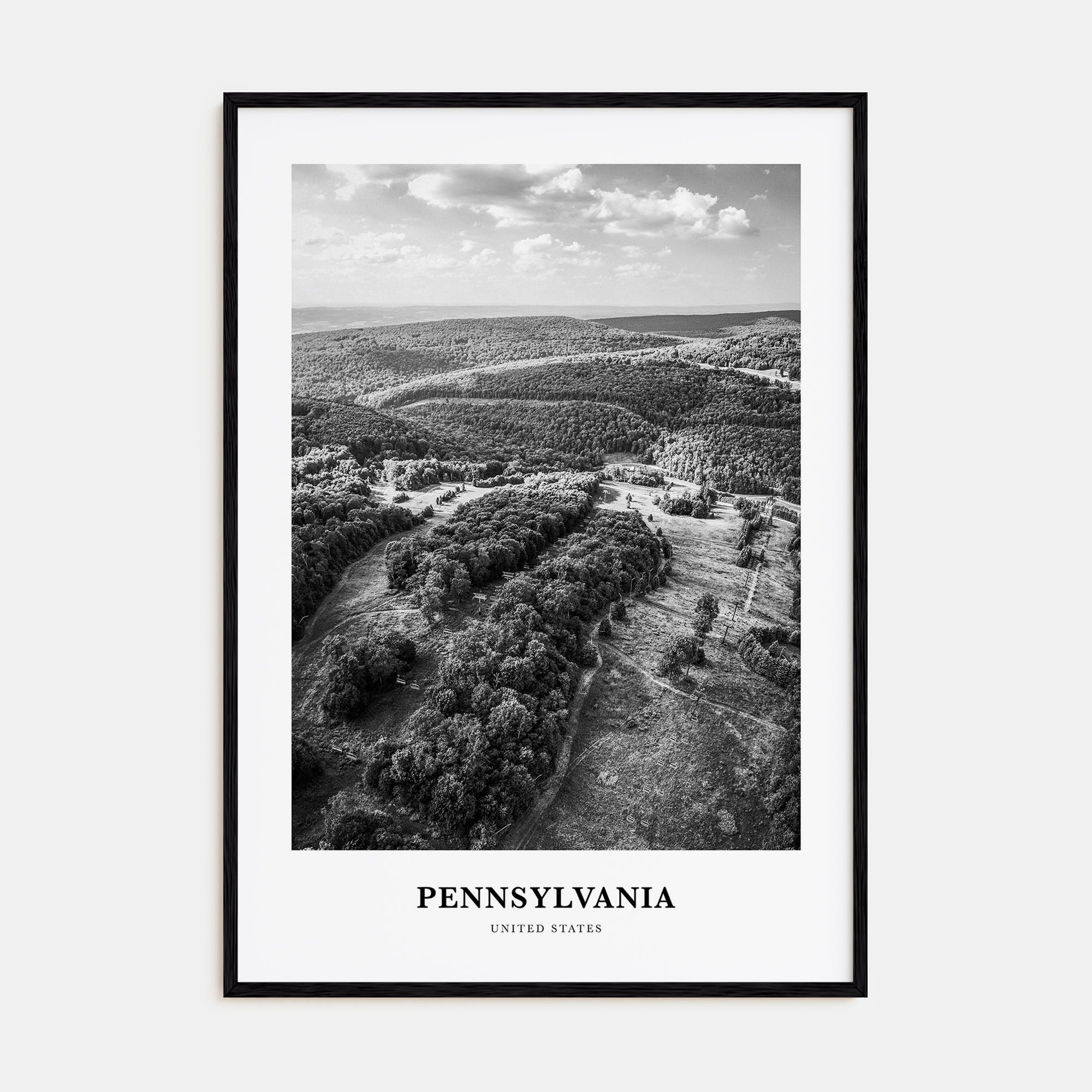 Pennsylvania Portrait B&W Poster