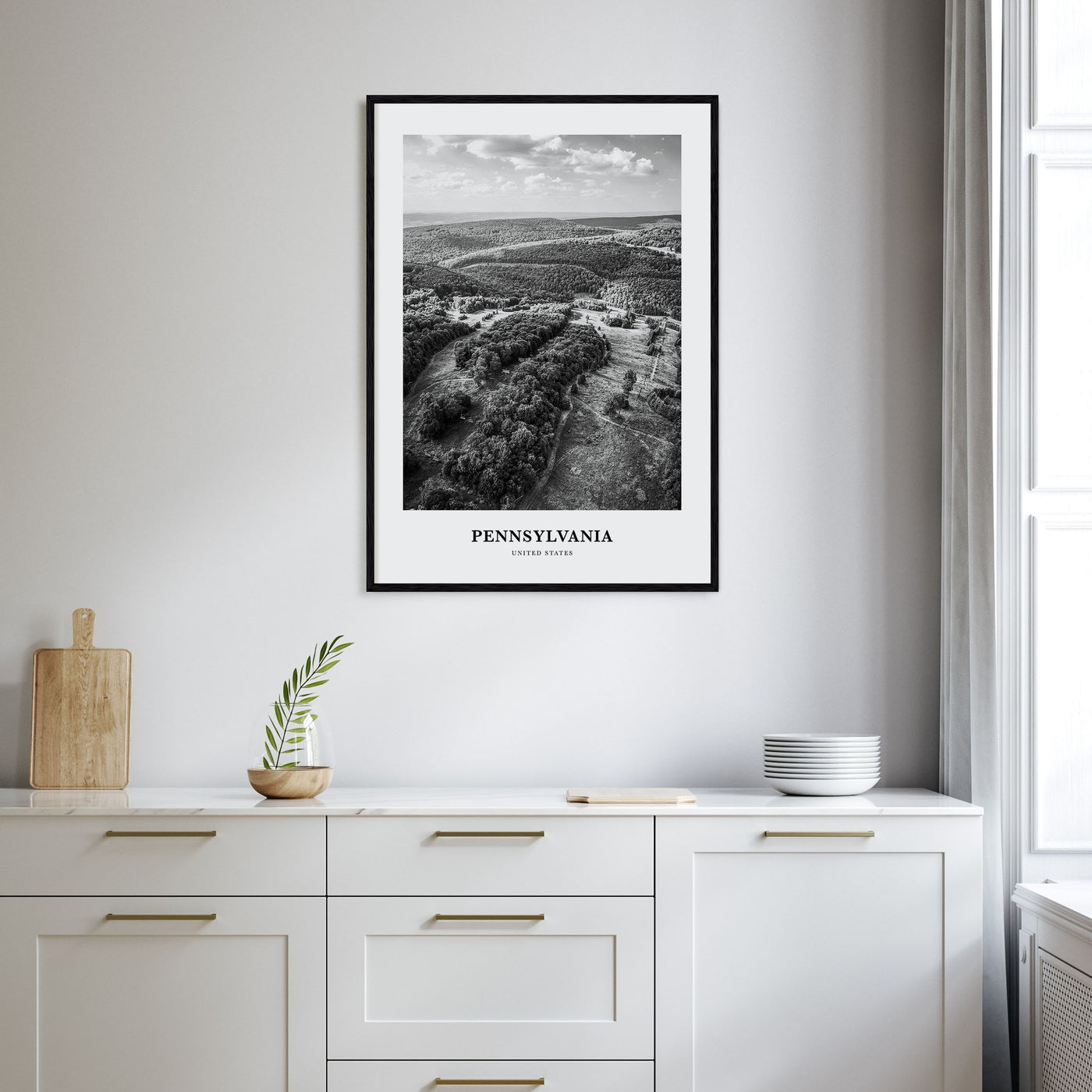Pennsylvania Portrait B&W Poster