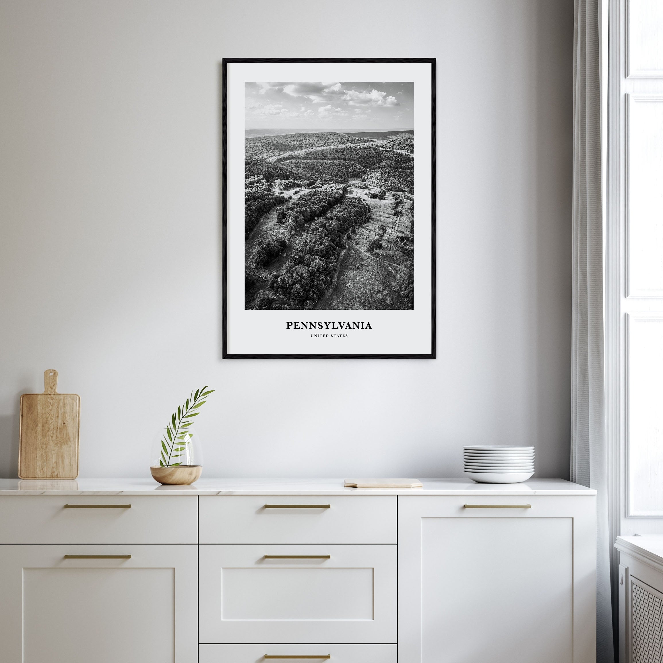 Pennsylvania Portrait B&W Poster