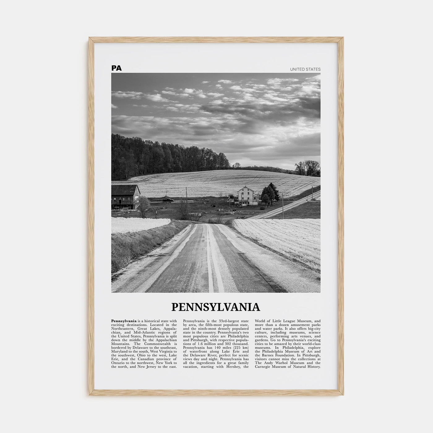 Pennsylvania Travel B&W No 1 Poster