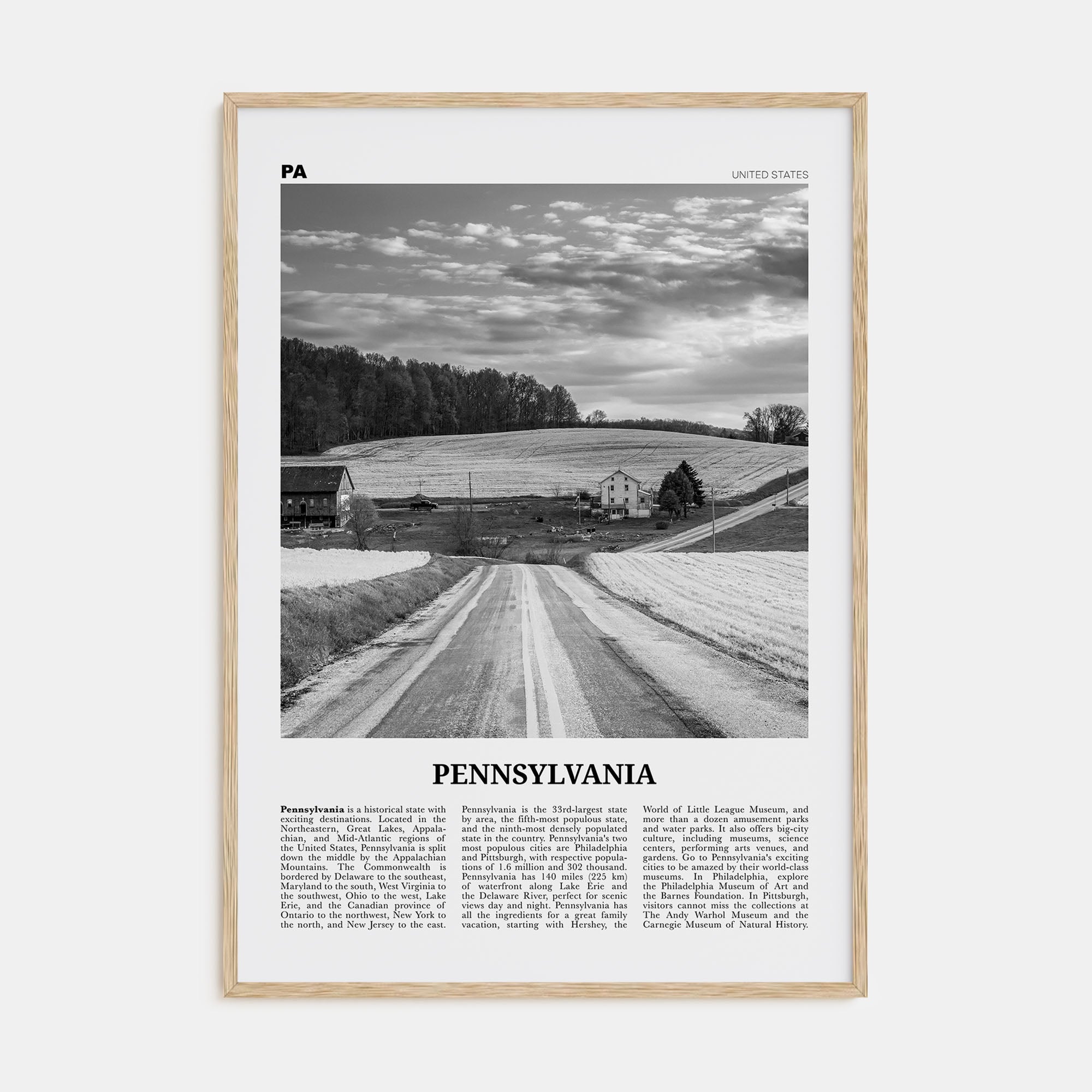 Pennsylvania Travel B&W No 1 Poster