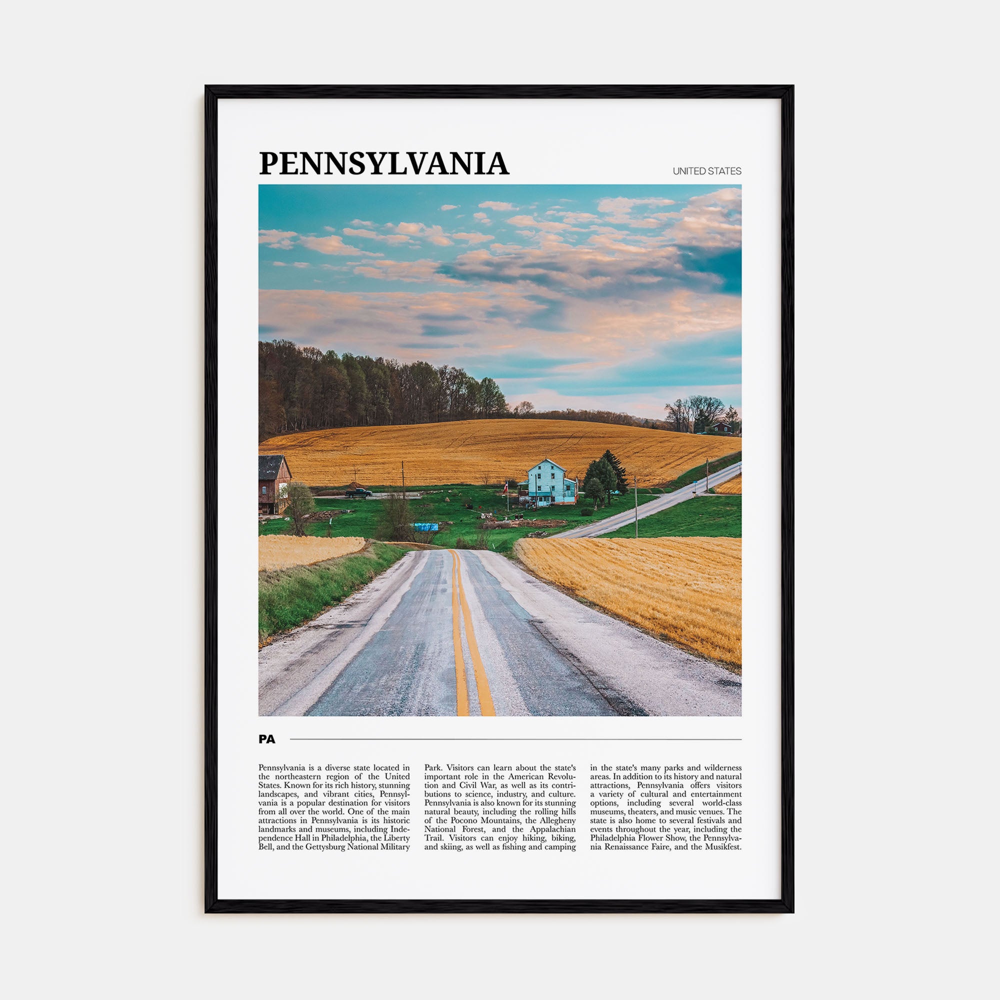 Pennsylvania Travel Color Poster