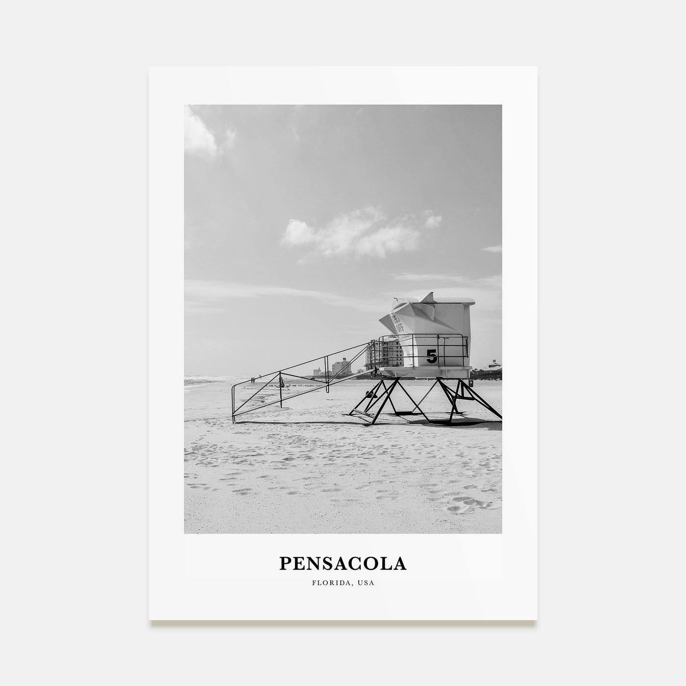 Pensacola Portrait B&W No 2 Poster