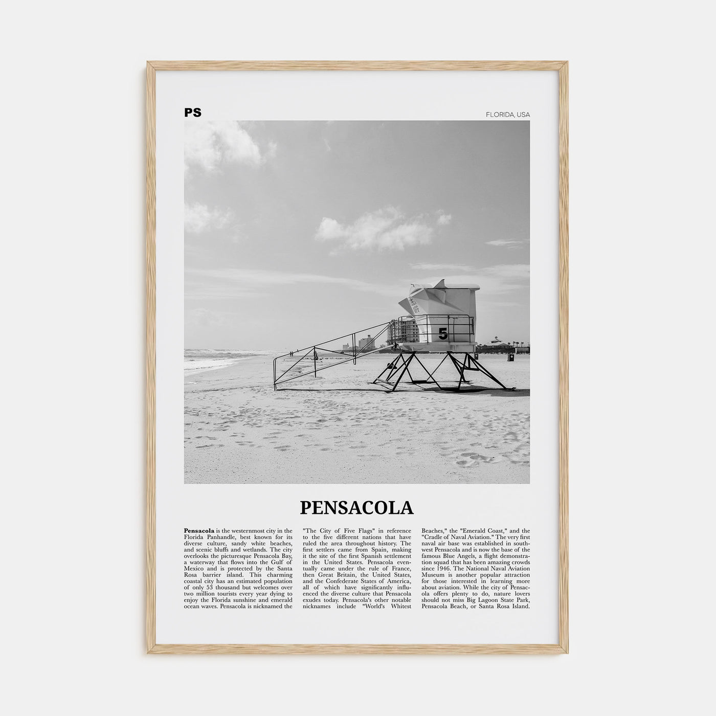 Pensacola Travel B&W No 1 Poster