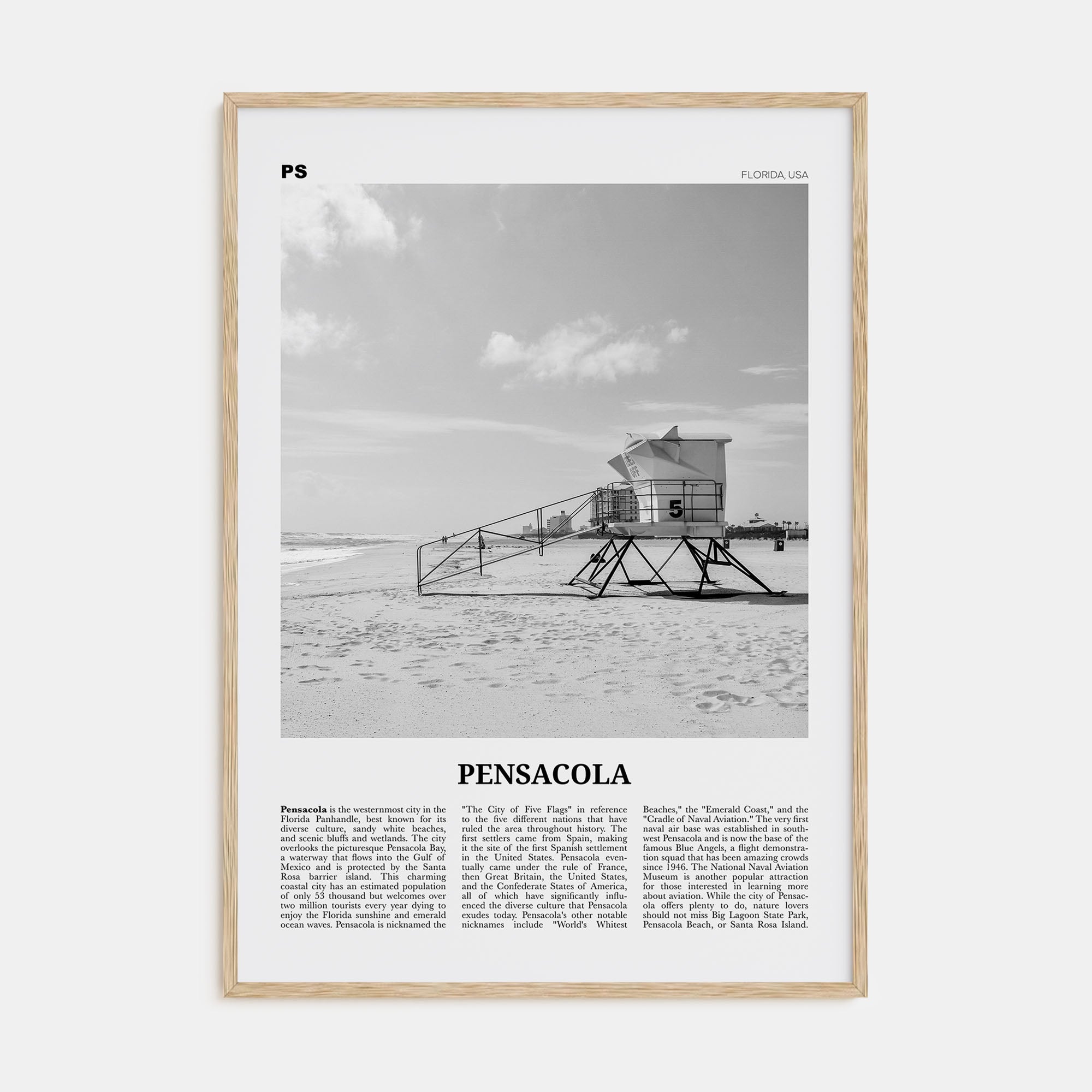 Pensacola Travel B&W No 1 Poster