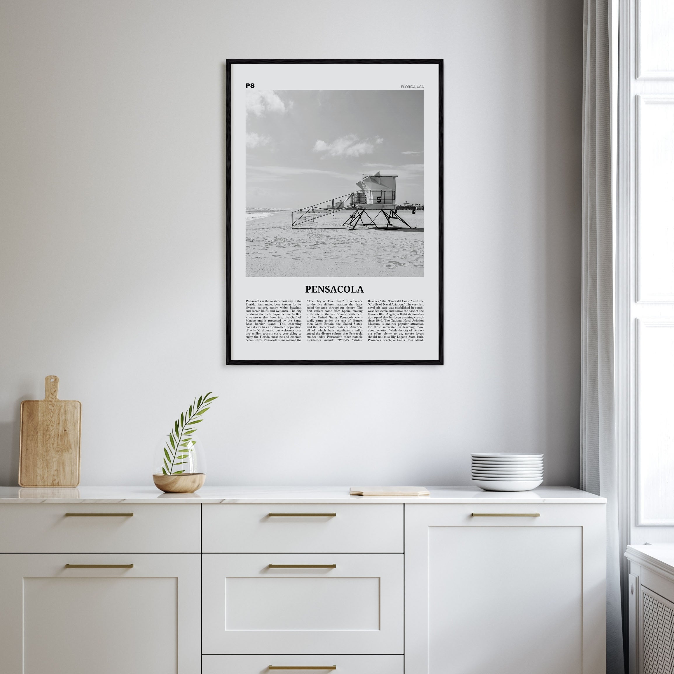 Pensacola Travel B&W No 1 Poster