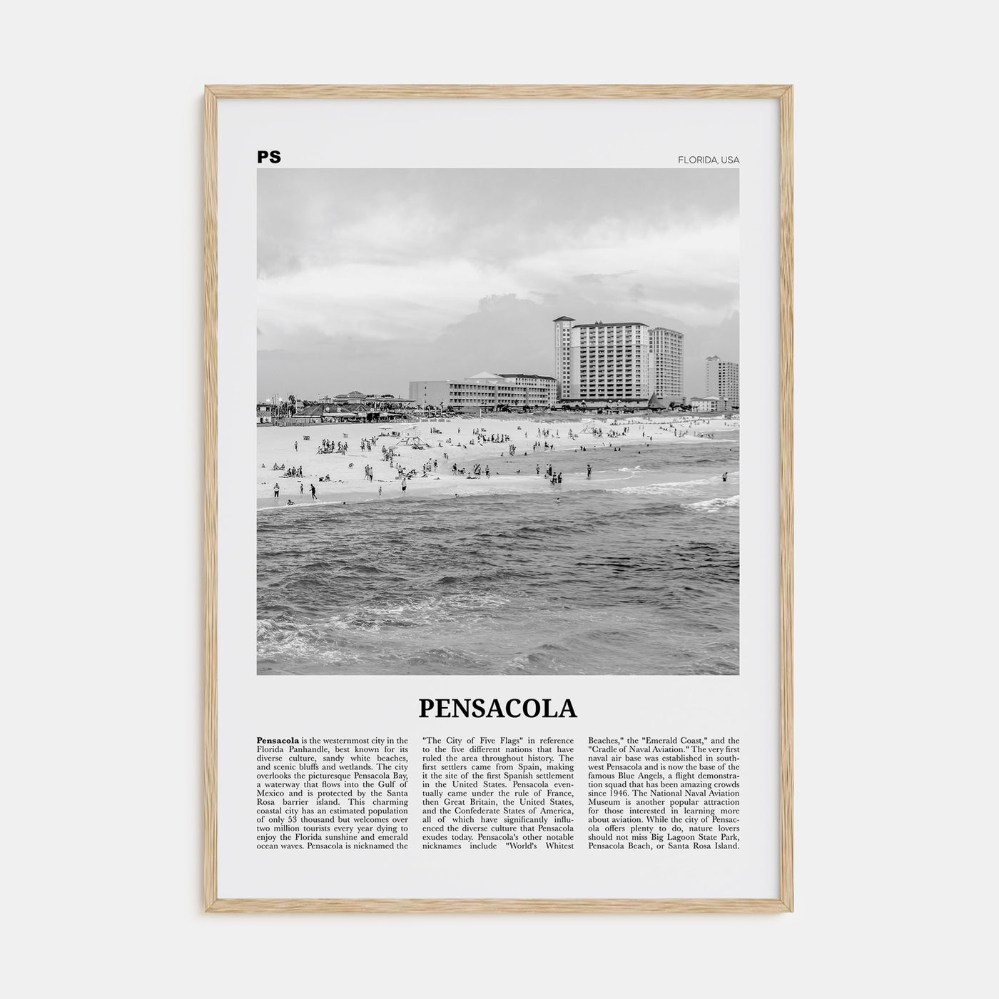 Pensacola Travel B&W No 2 Poster