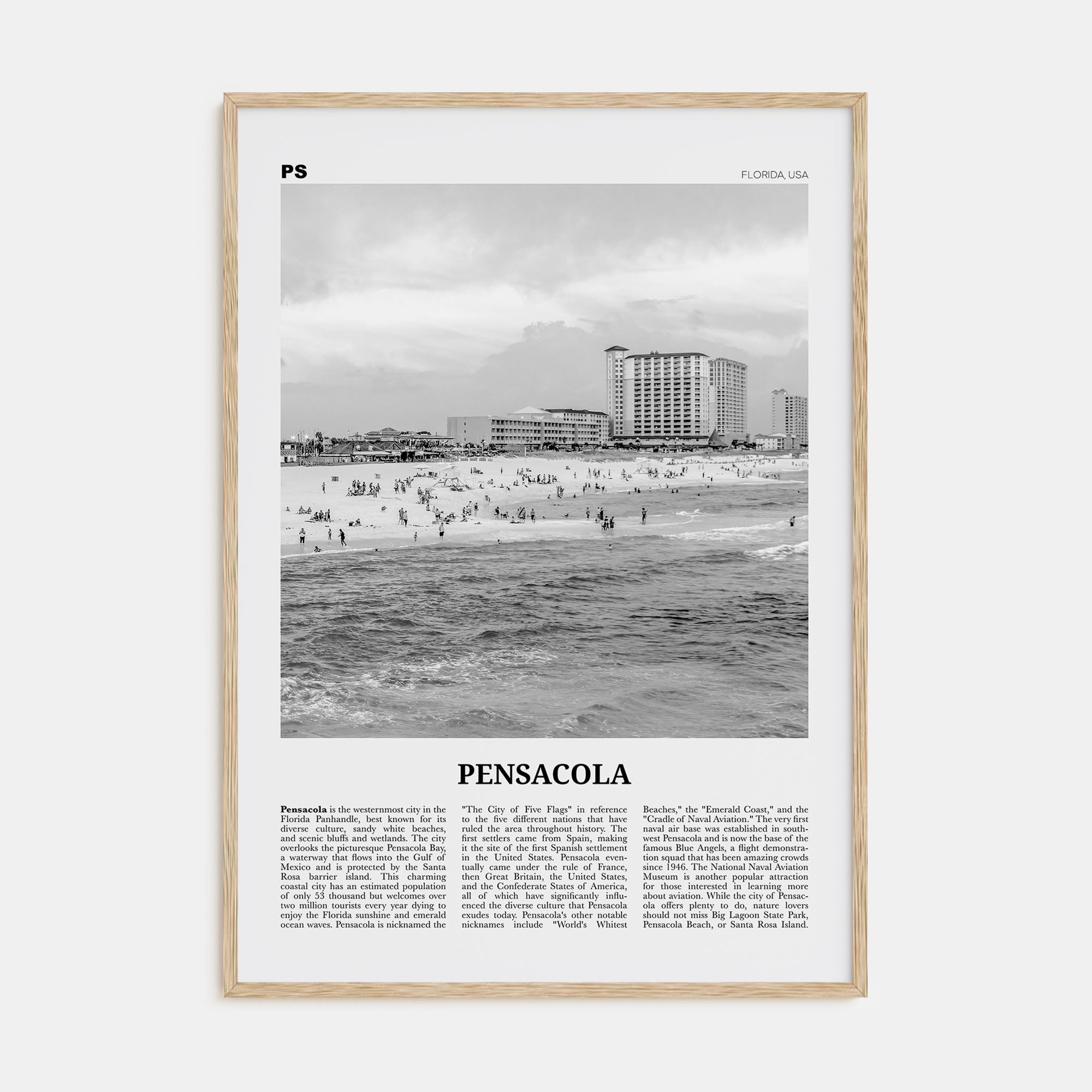 Pensacola Travel B&W No 2 Poster