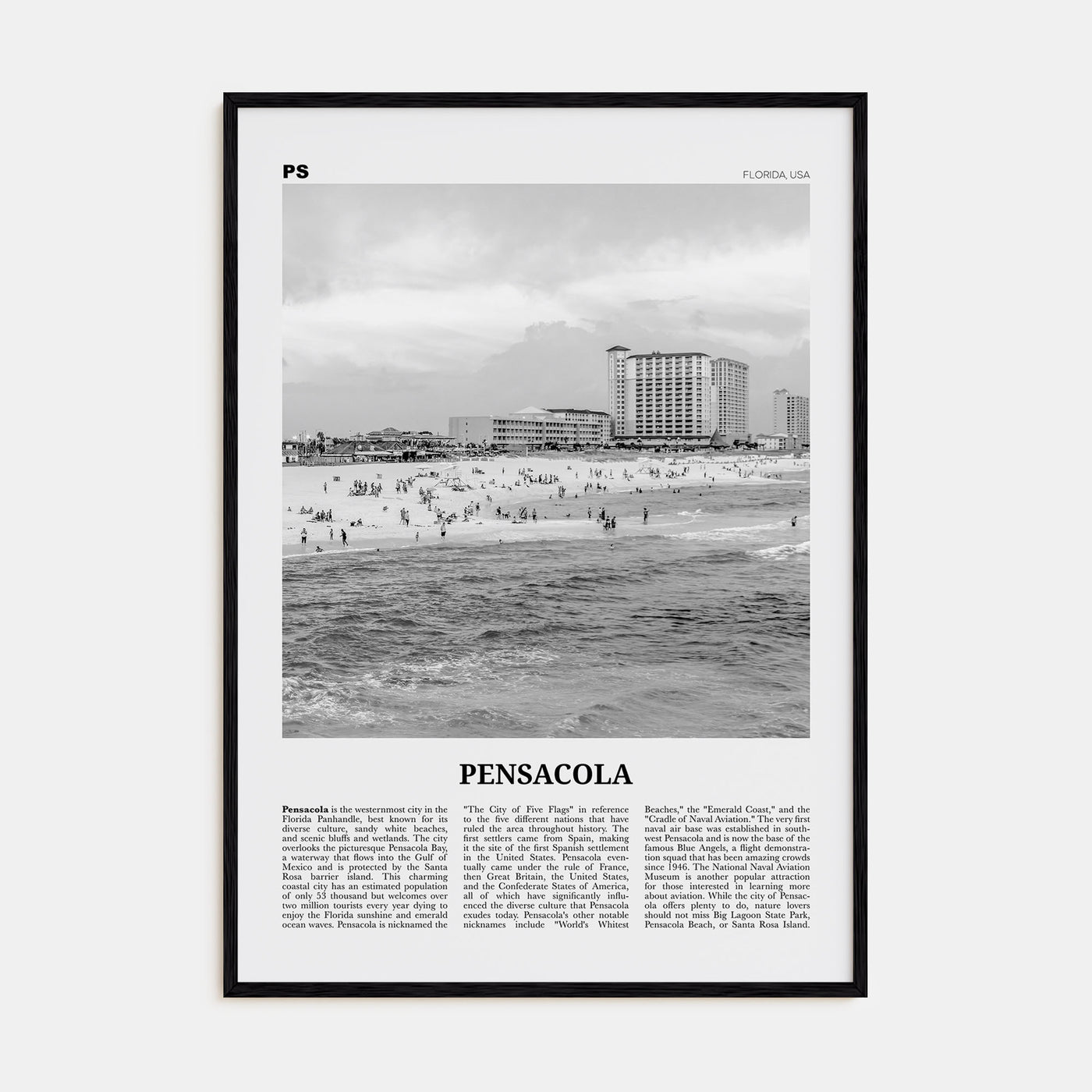 Pensacola Travel B&W No 2 Poster
