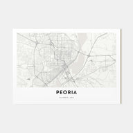 Peoria, Illinois Map Landscape Poster
