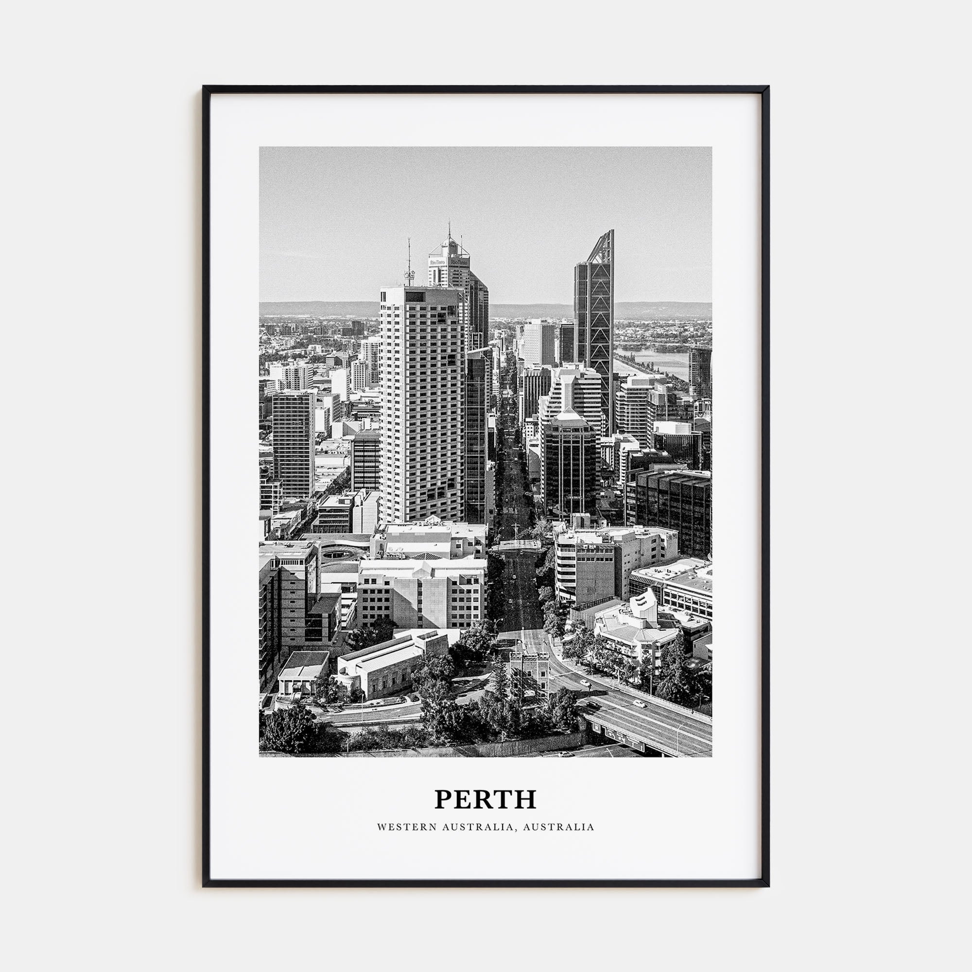 Perth Portrait B&W Poster