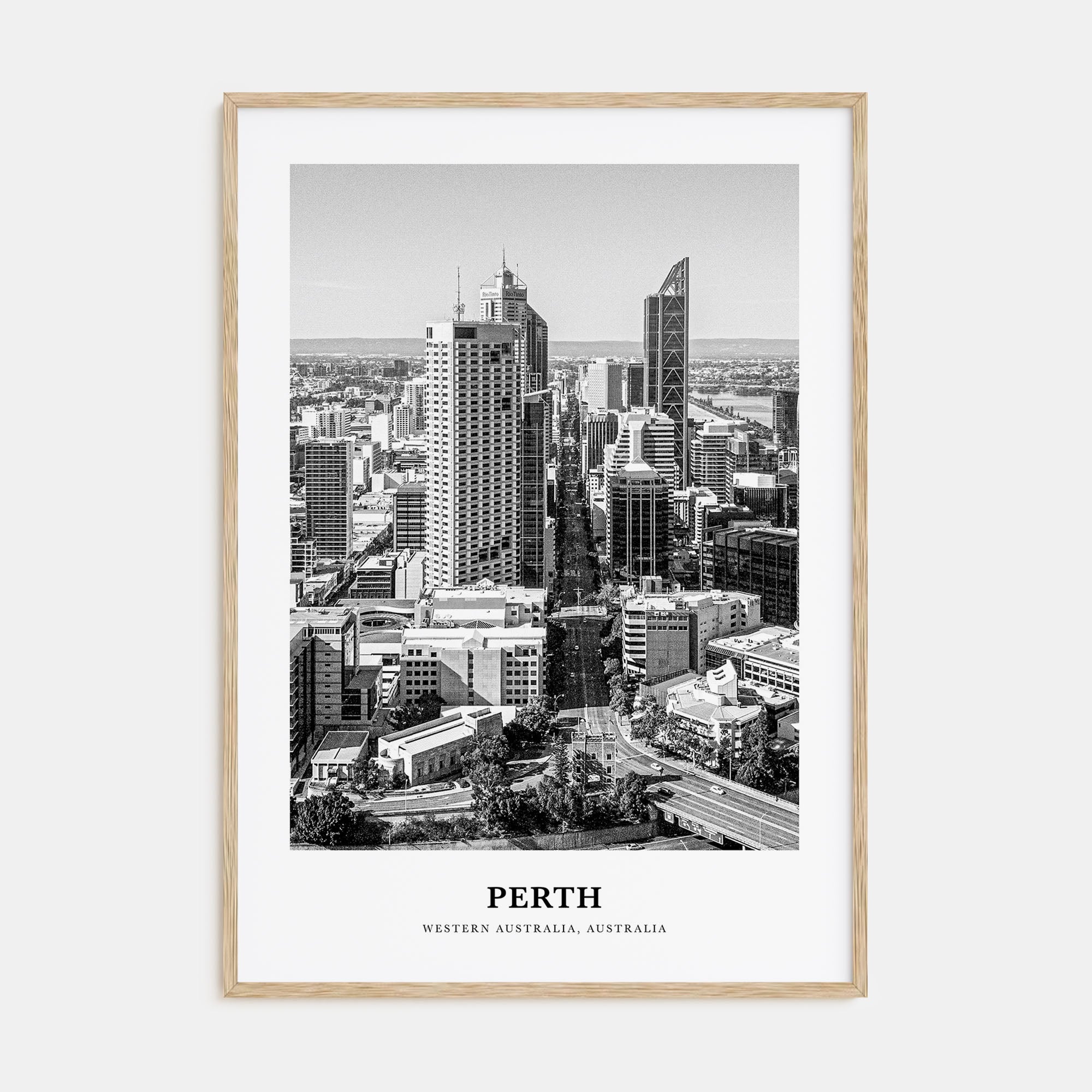 Perth Portrait B&W Poster