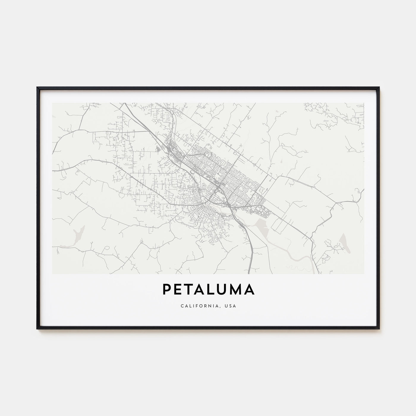 Petaluma Map Landscape Poster