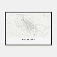 Petaluma Map Landscape Poster