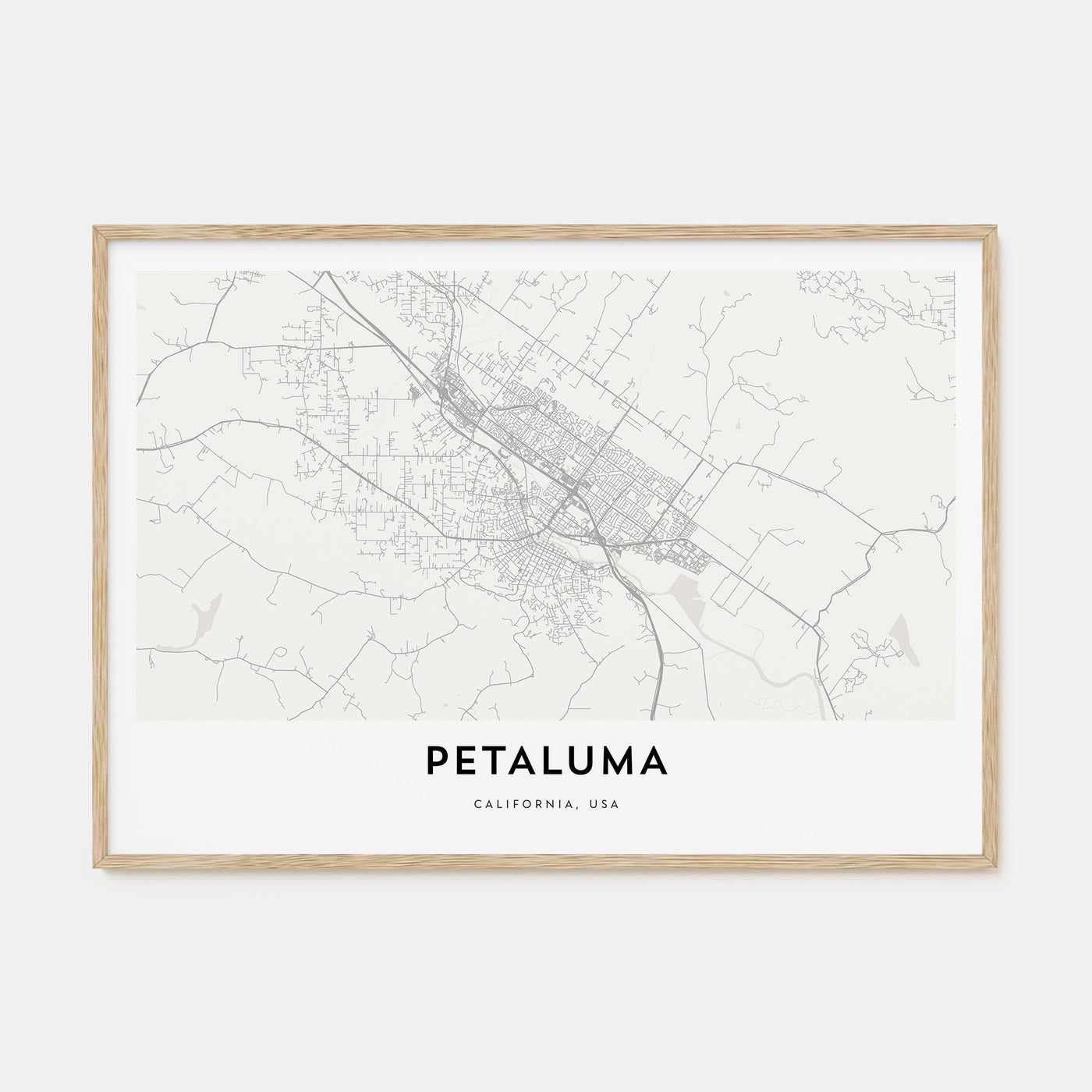 Petaluma Map Landscape Poster