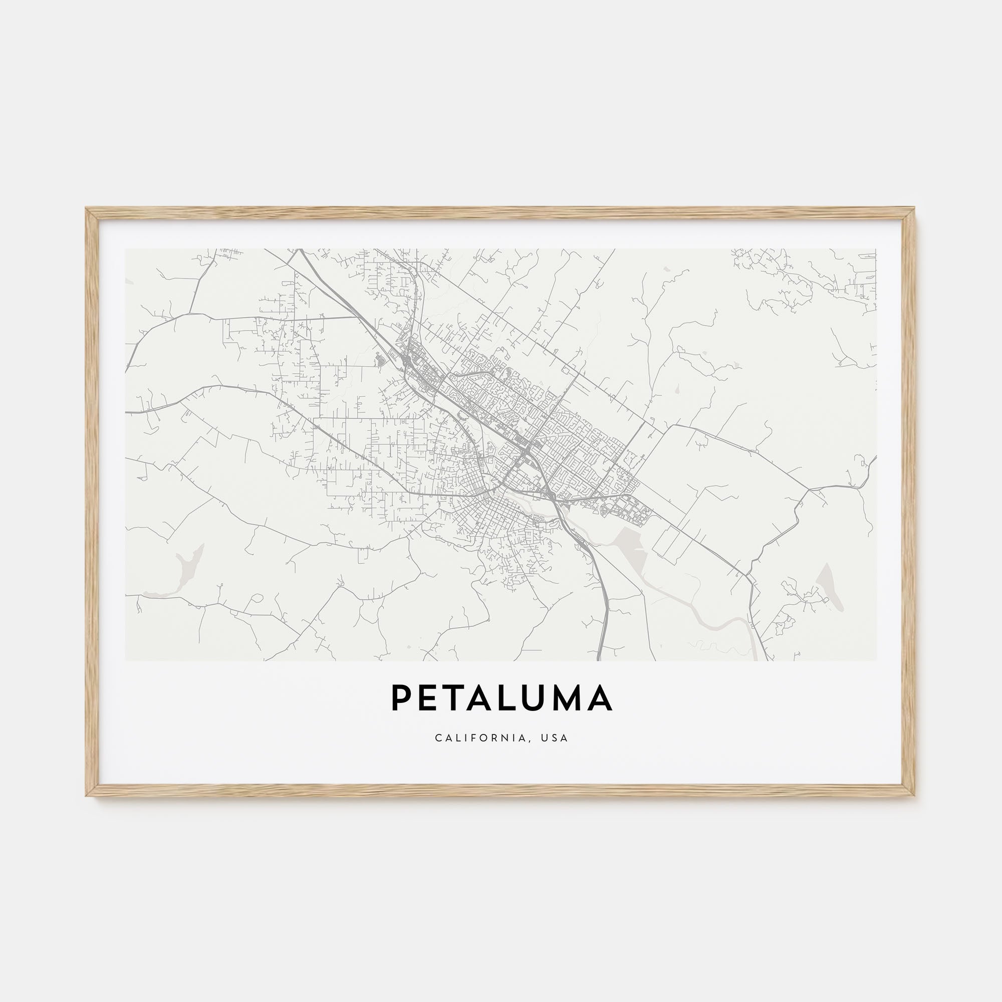 Petaluma Map Landscape Poster