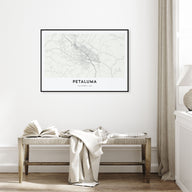 Petaluma Map Landscape Poster