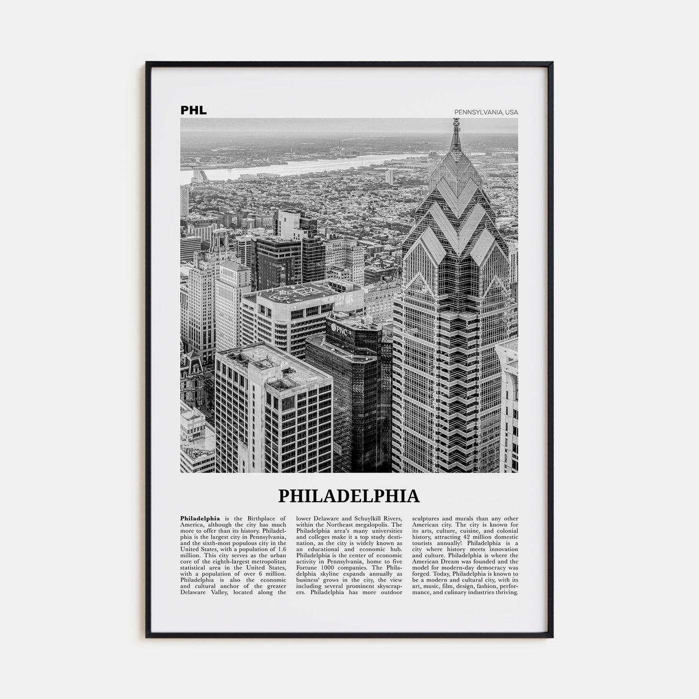 Philadelphia Travel B&W No 3 Poster
