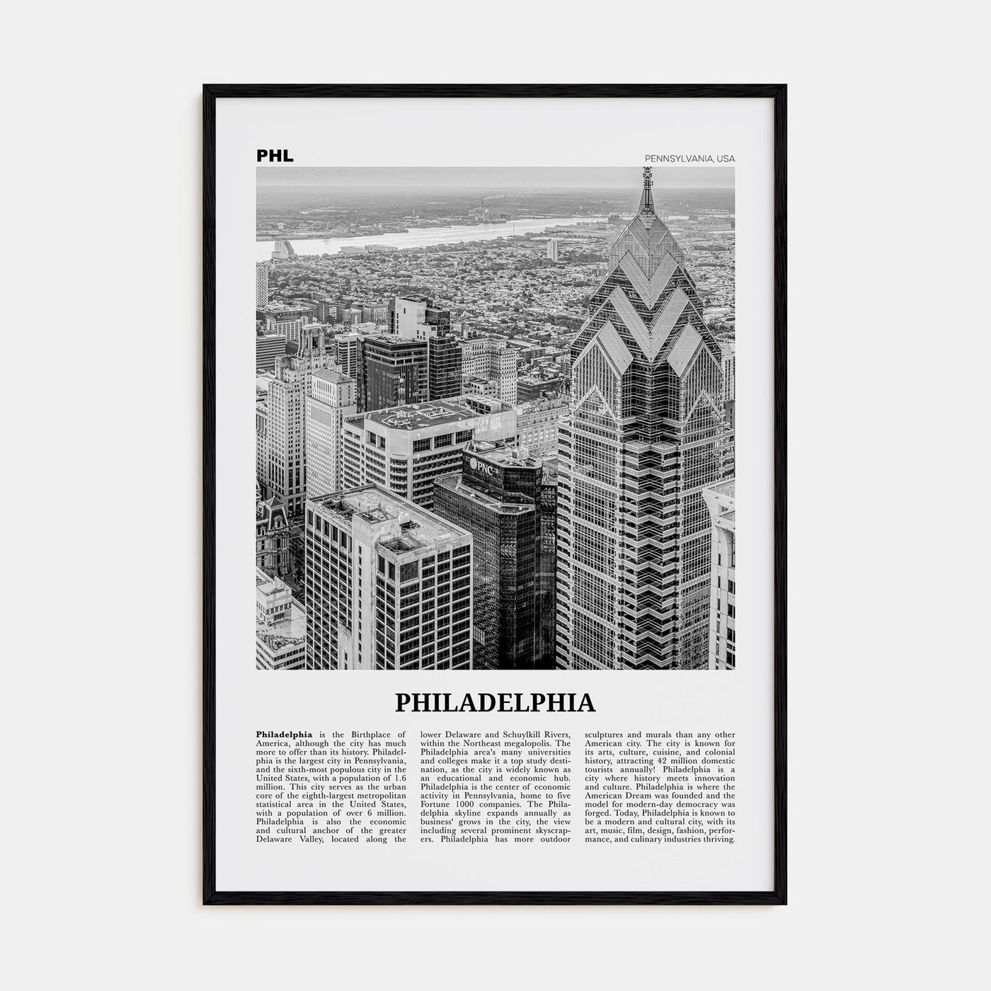 Philadelphia Travel B&W No 3 Poster