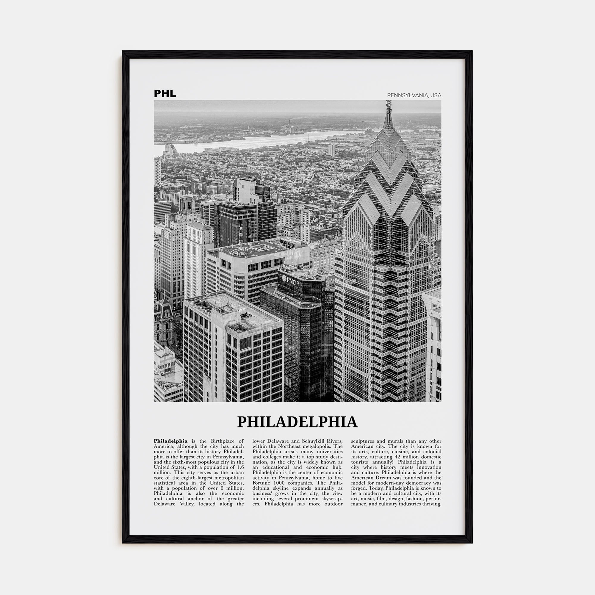 Philadelphia Travel B&W No 3 Poster
