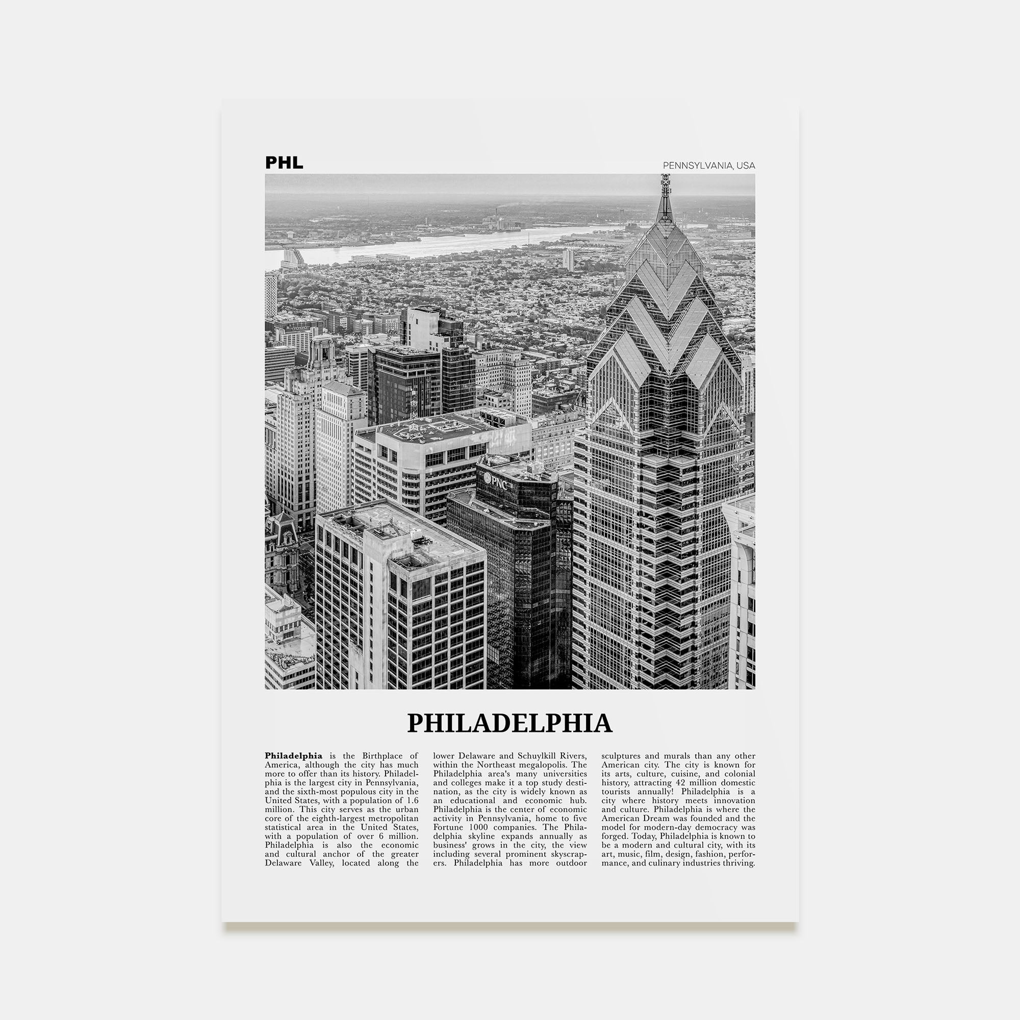 Philadelphia Travel B&W No 3 Poster