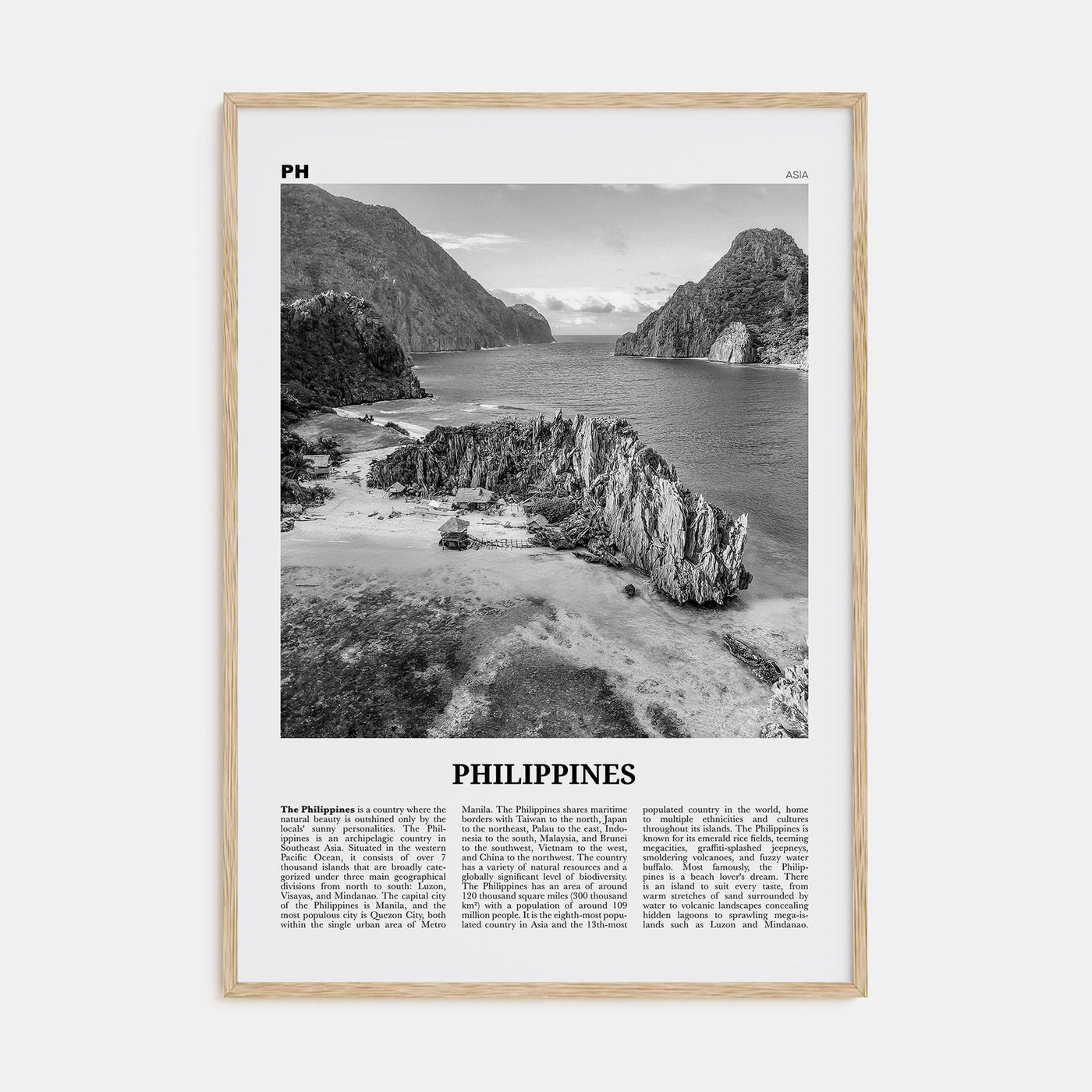 Philippines Travel B&W No 2 Poster