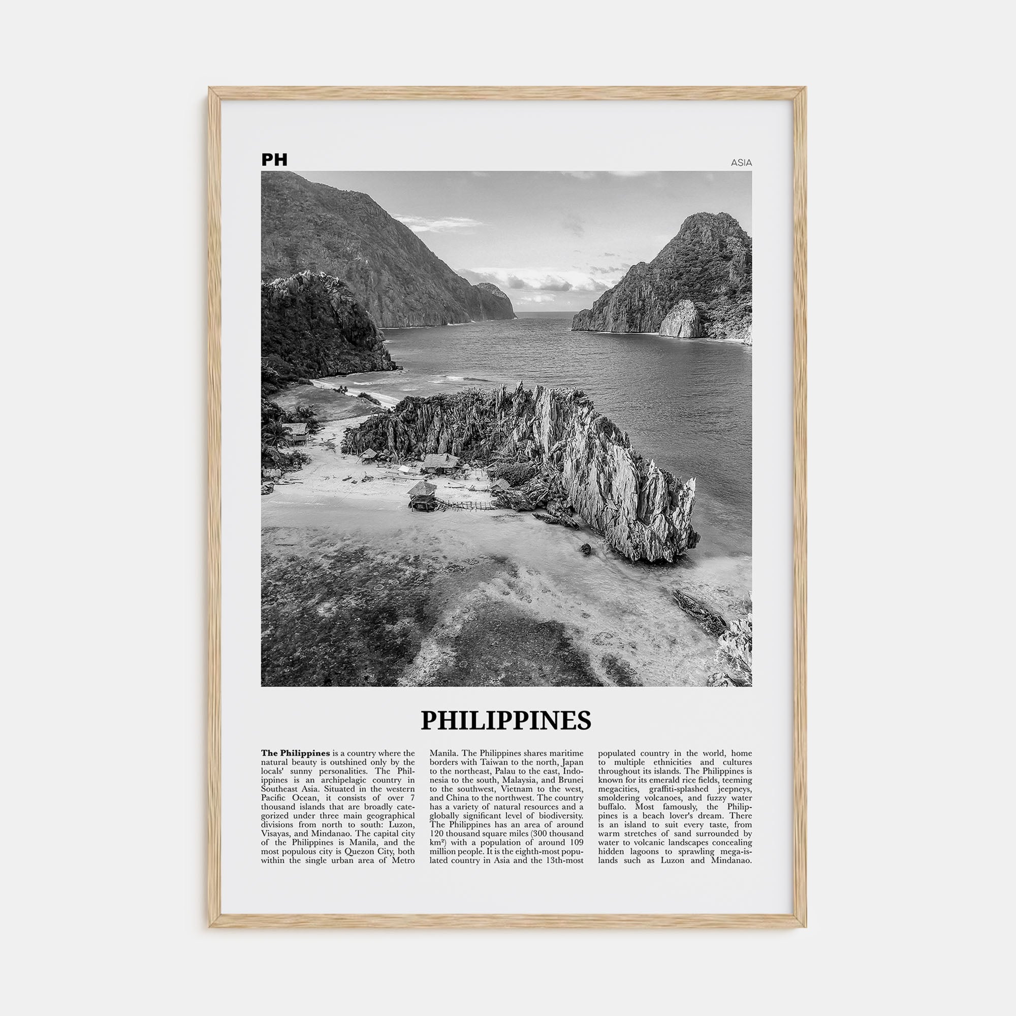 Philippines Travel B&W No 2 Poster