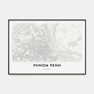 Phnom Penh Map Landscape Poster