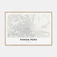 Phnom Penh Map Landscape Poster