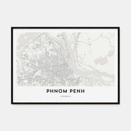 Phnom Penh Map Landscape Poster