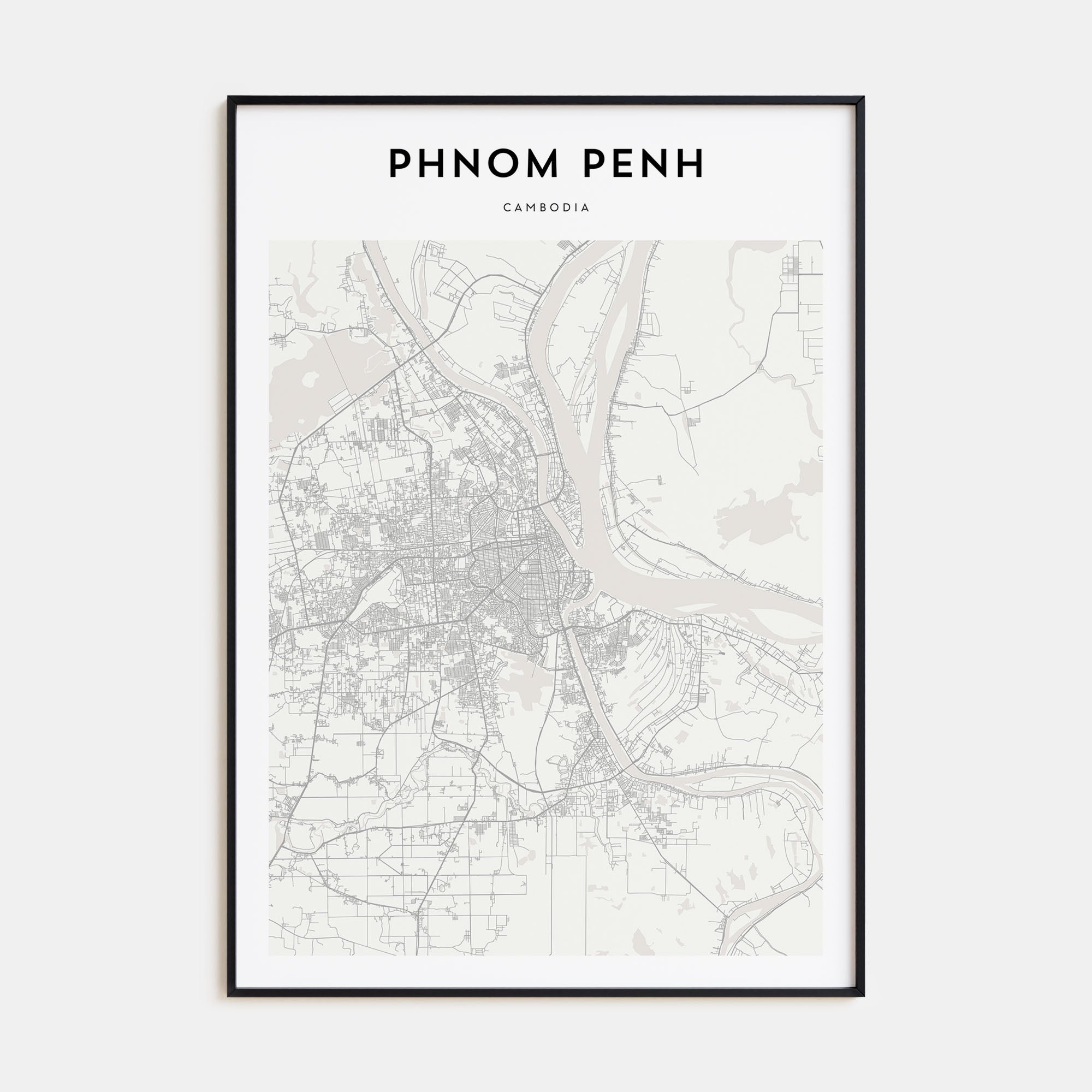 Phnom Penh Map Portrait Poster