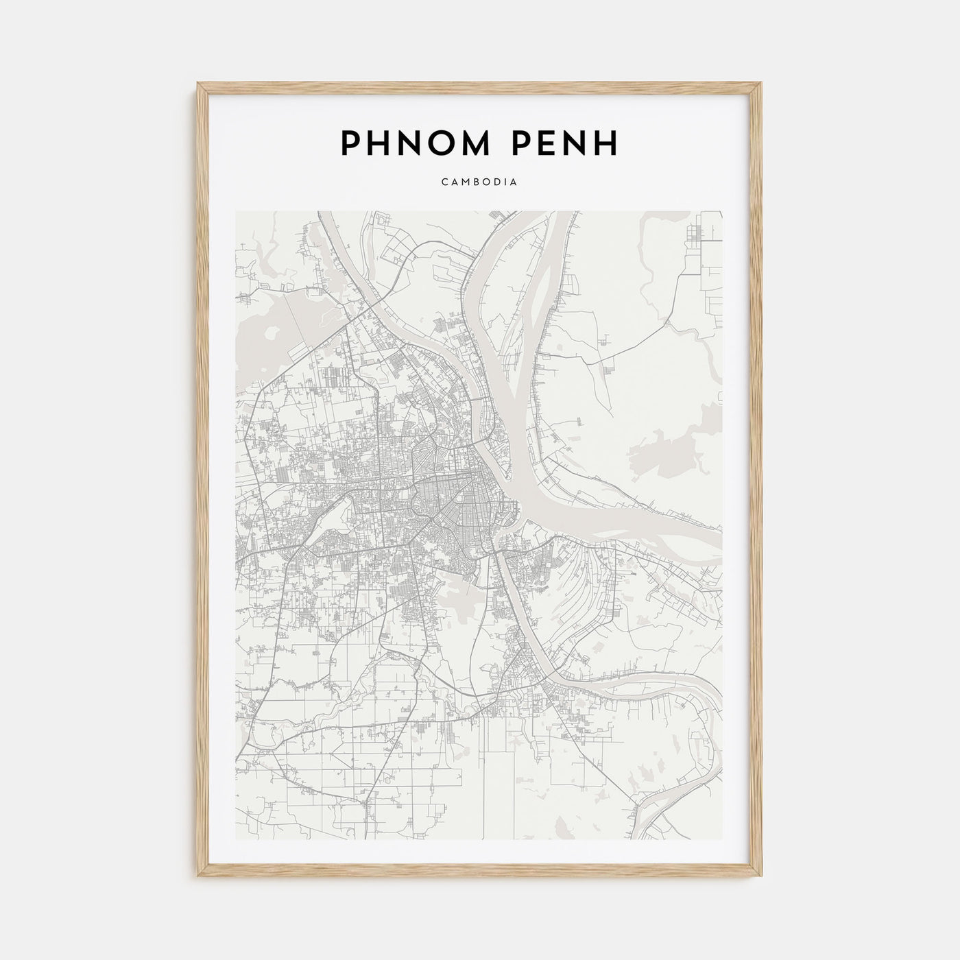 Phnom Penh Map Portrait Poster