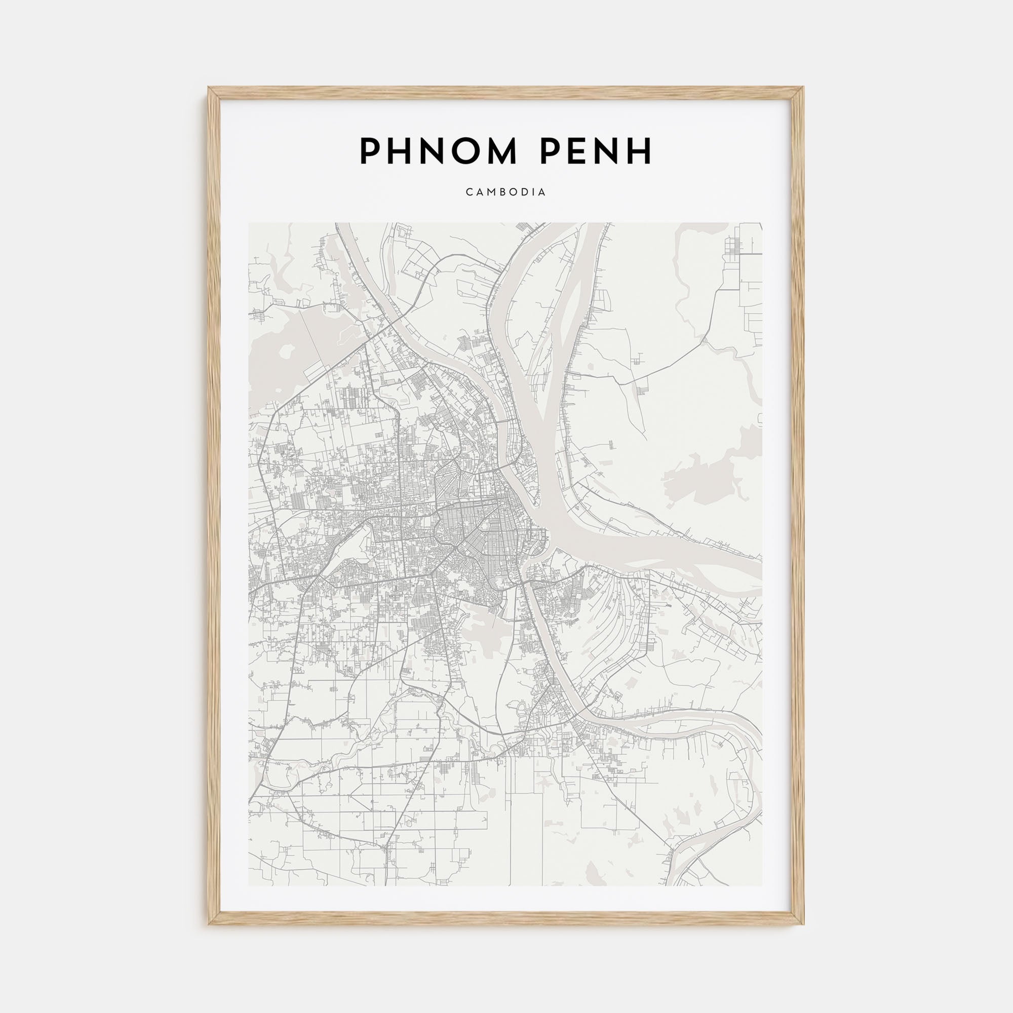 Phnom Penh Map Portrait Poster