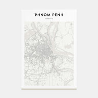 Phnom Penh Map Portrait Poster