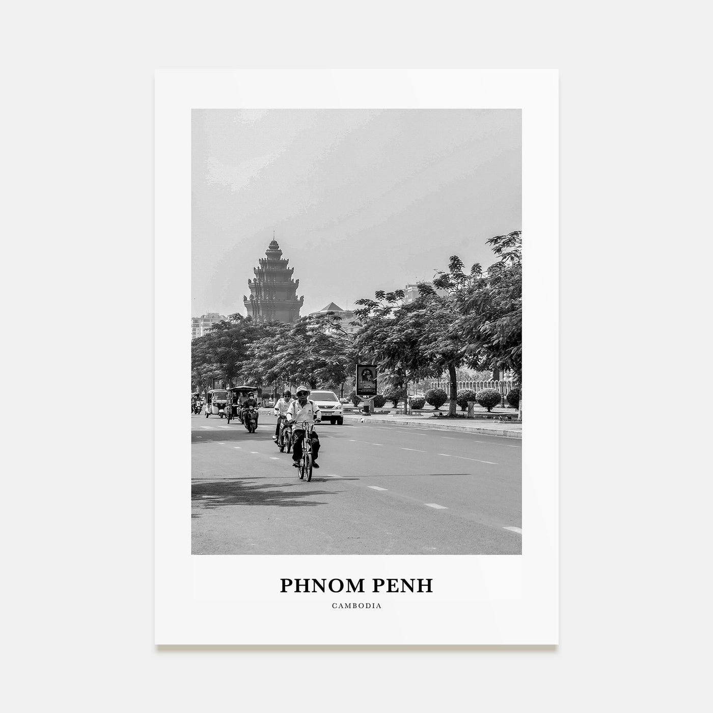 Phnom Penh Portrait B&W Poster