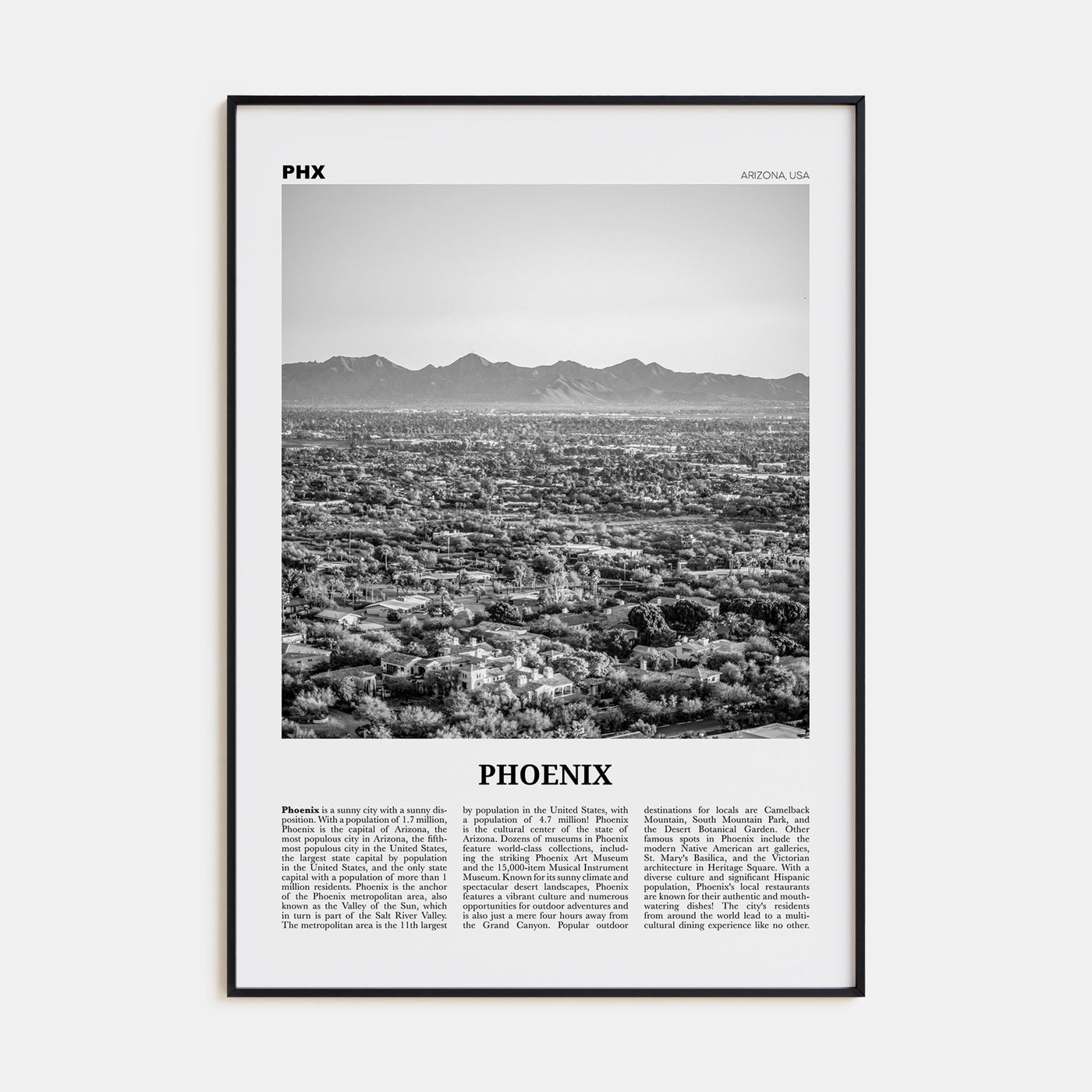 Phoenix Travel B&W No 2 Poster