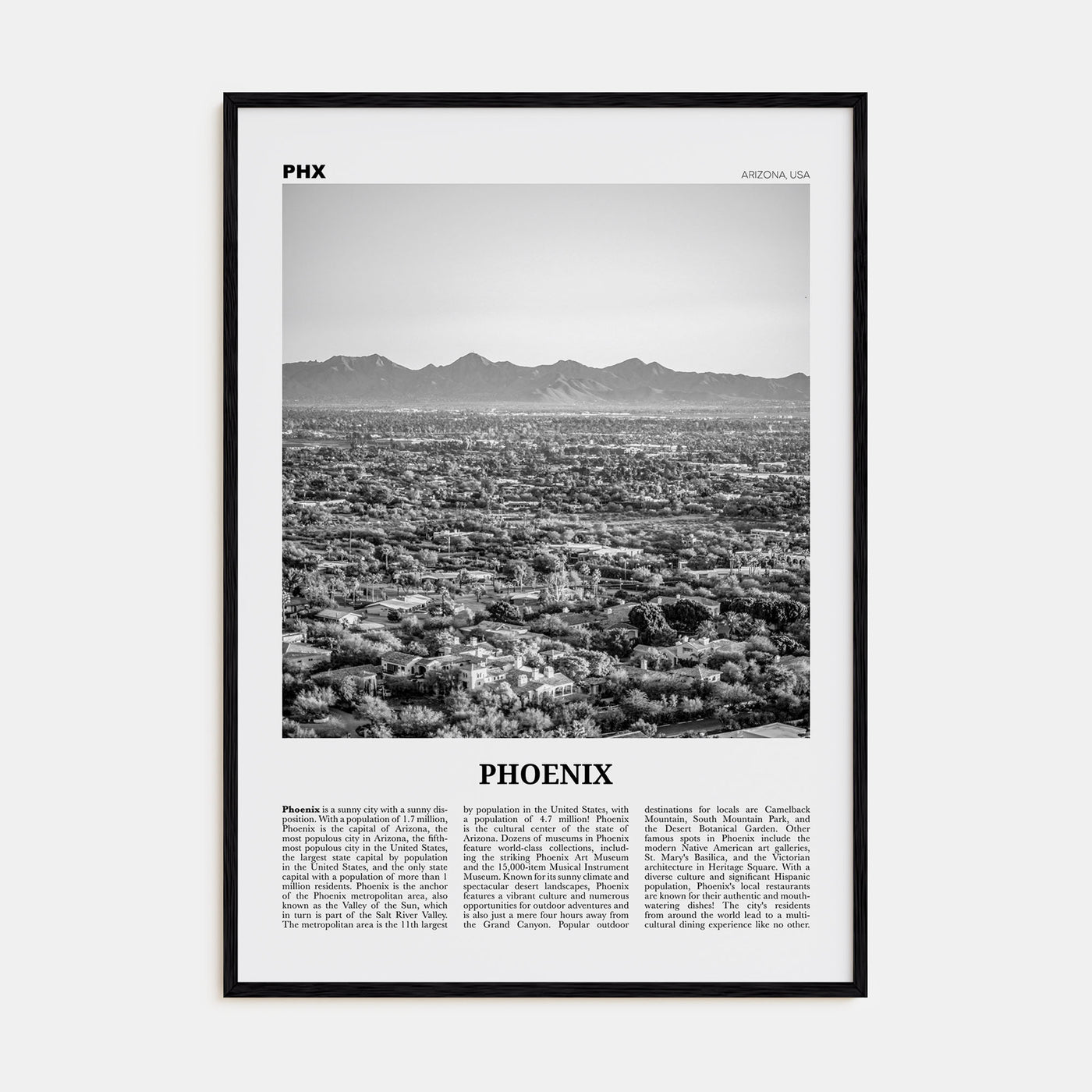 Phoenix Travel B&W No 2 Poster
