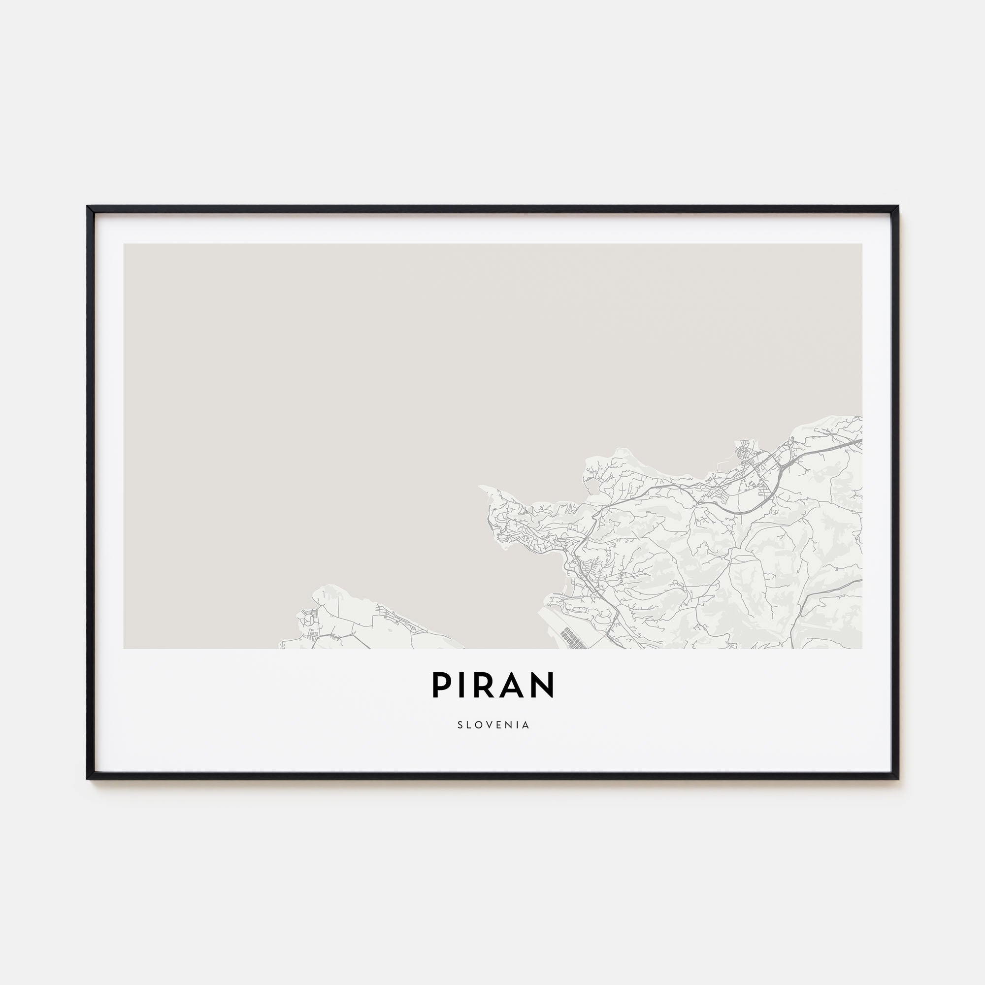 Piran Map Landscape Poster