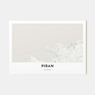 Piran Map Landscape Poster