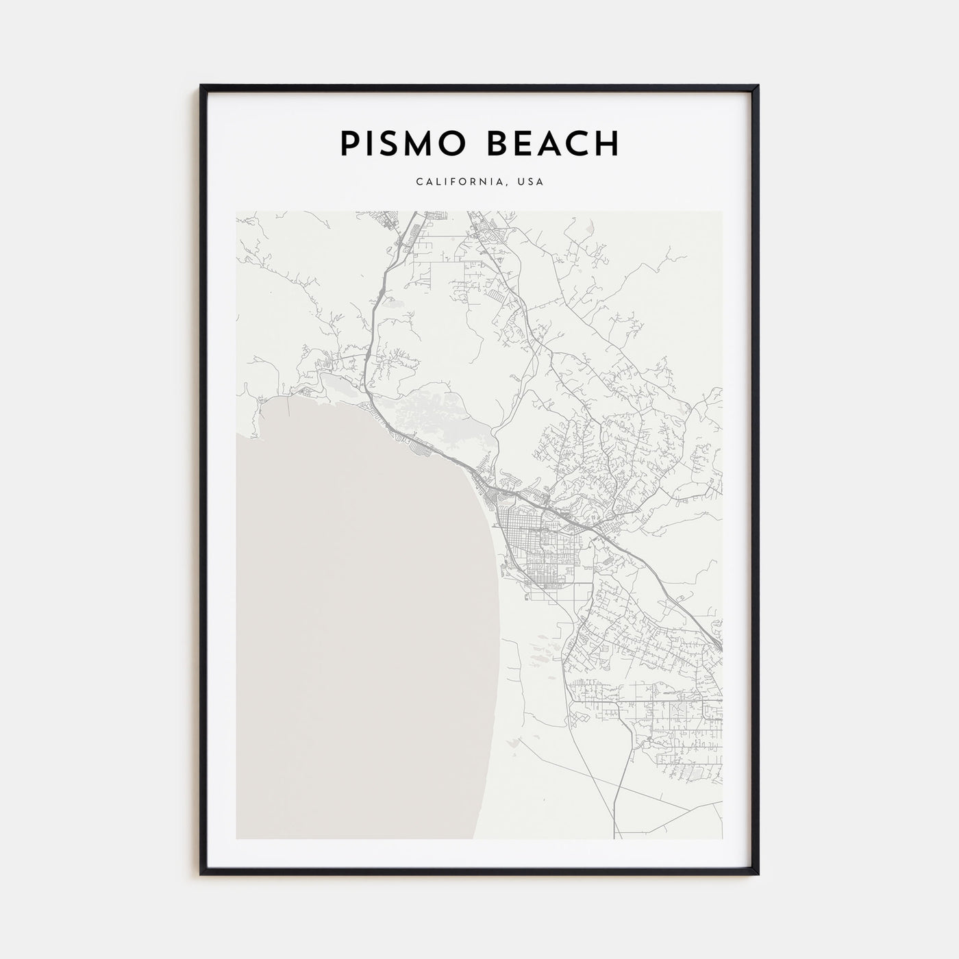 Pismo Beach Map Portrait Poster