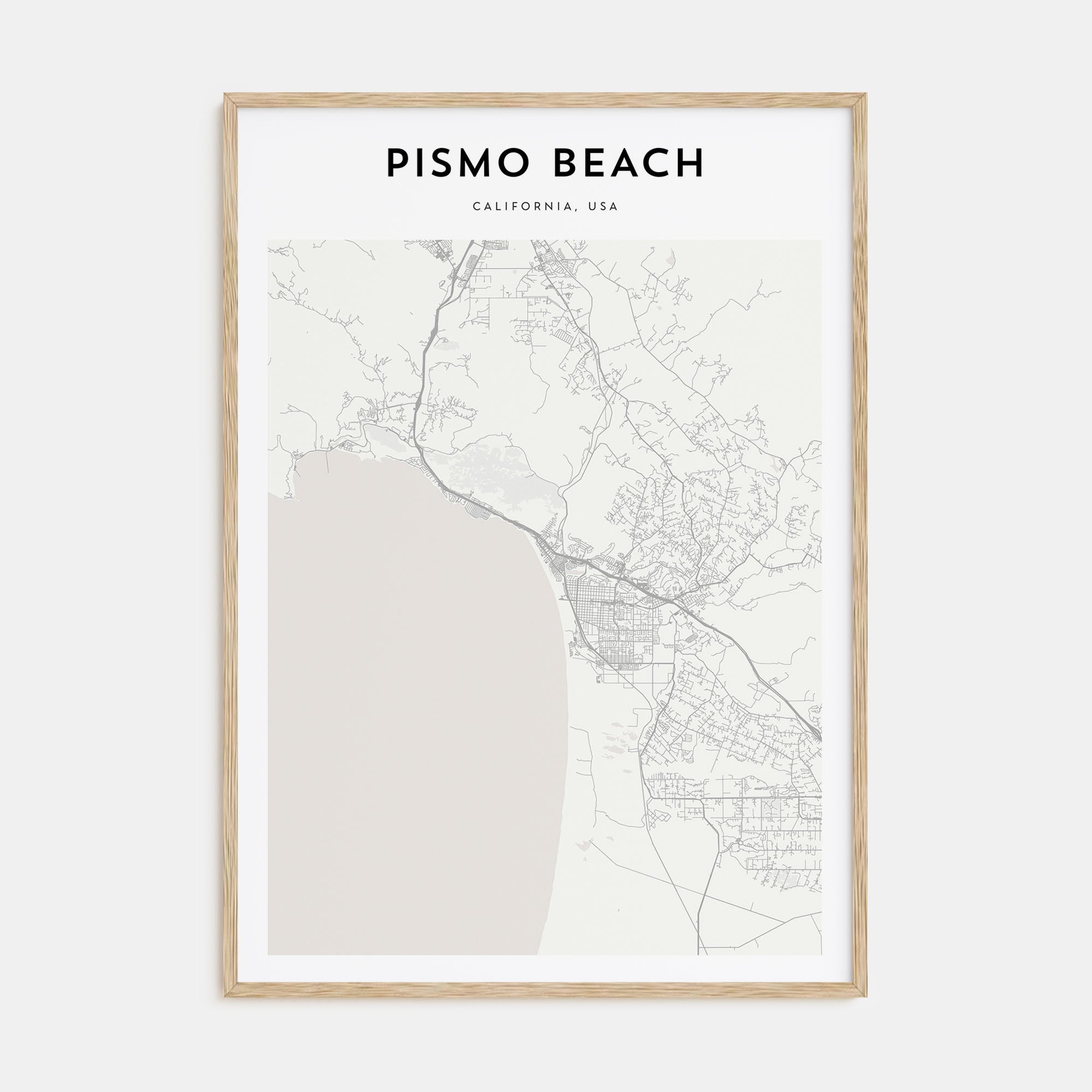 Pismo Beach Map Portrait Poster