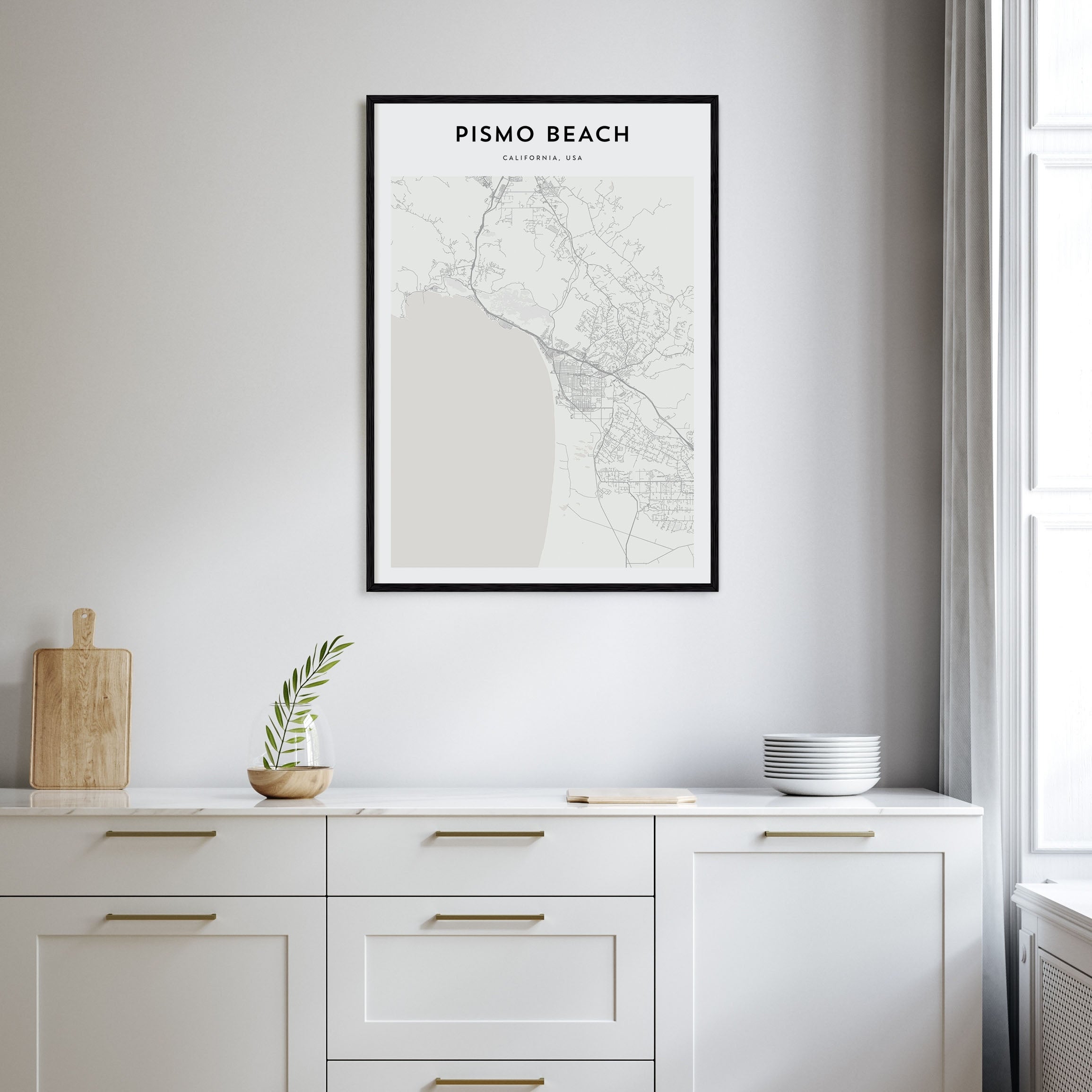 Pismo Beach Map Portrait Poster